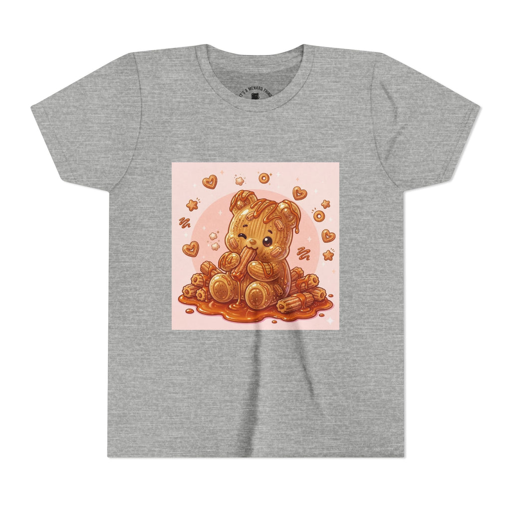 Churro & Dulce de Leche Drizzle Gooey Gummy Bear Graphic Youth T-Shirt