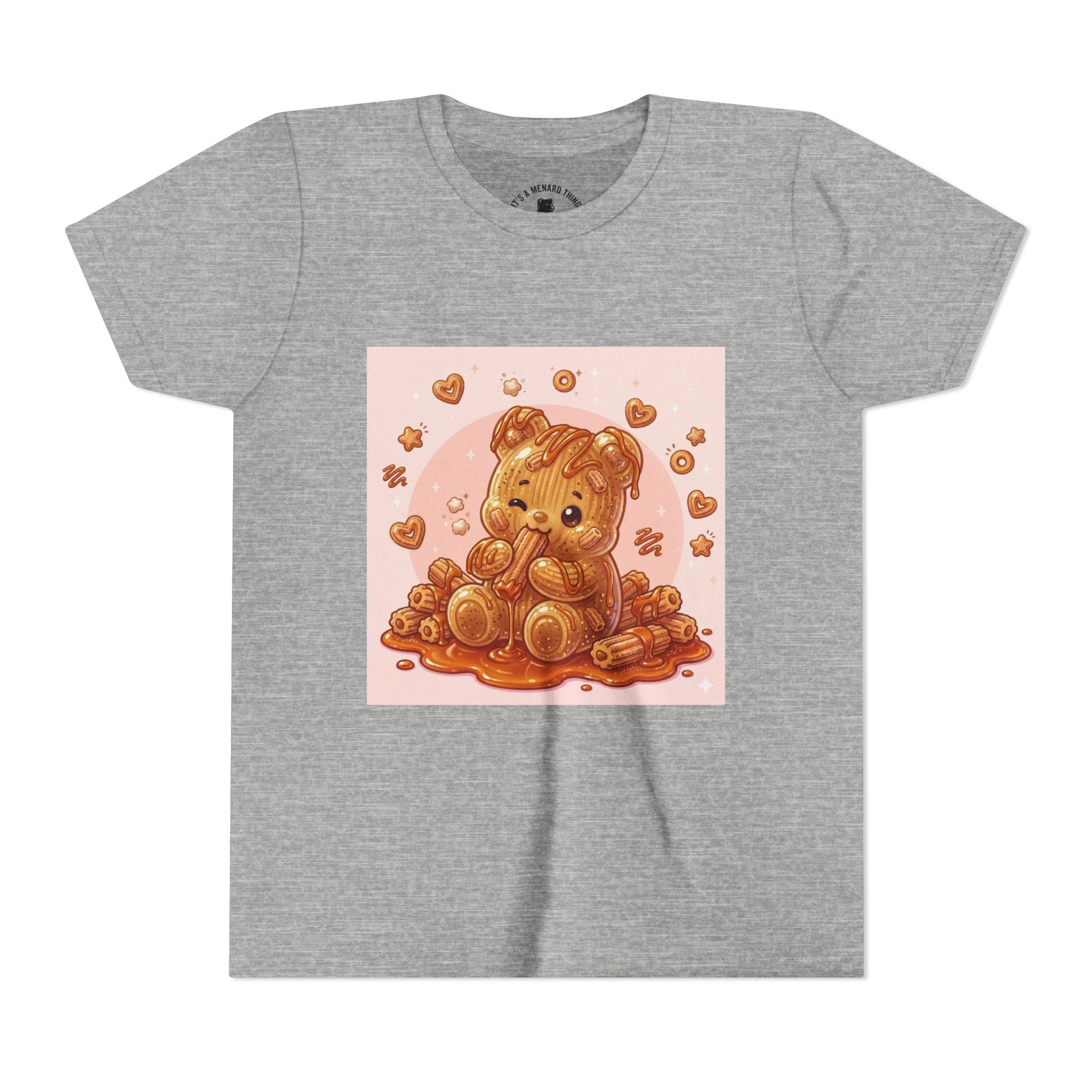 Churro & Dulce de Leche Drizzle Gooey Gummy Bear Graphic Youth T-Shirt
