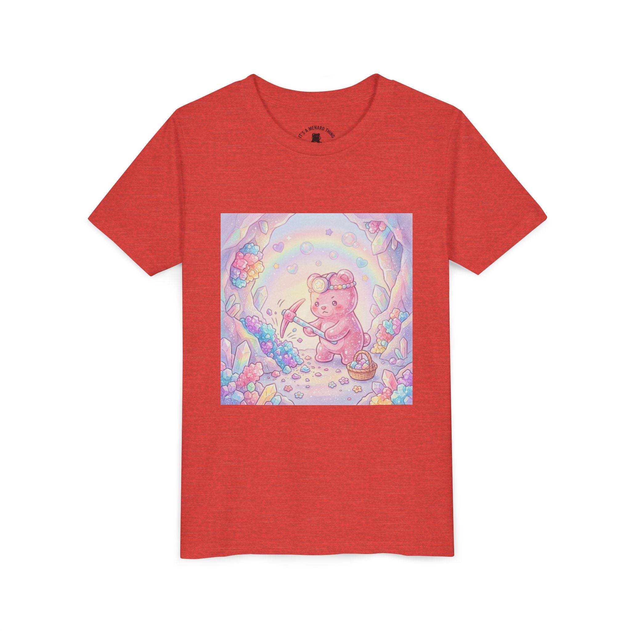 Digging for Crystal Candy Pink Gooey Gummy Bear Illustration