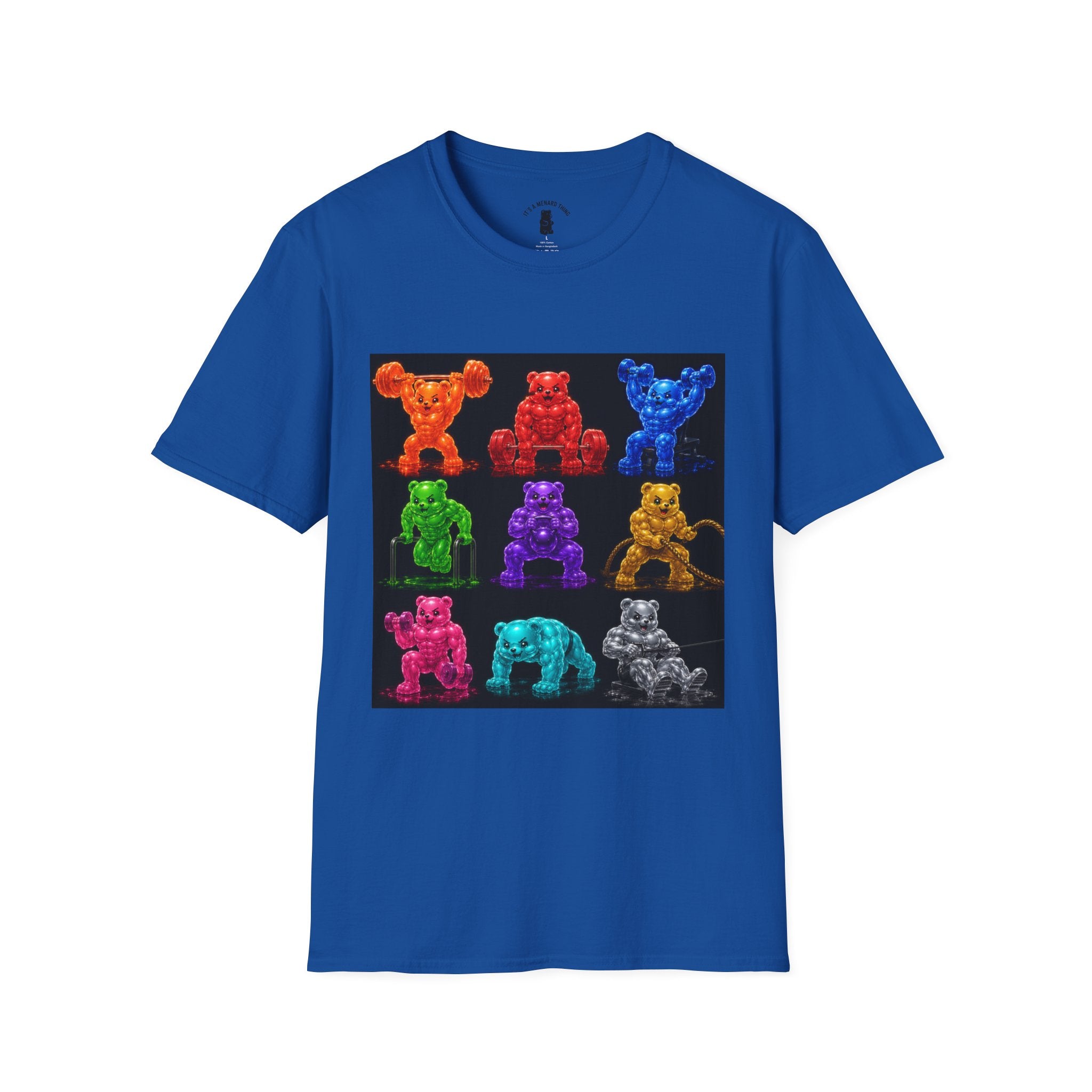 Gummy Grid of Oozy Buff Bears Workout- Adult Graphic Shirt