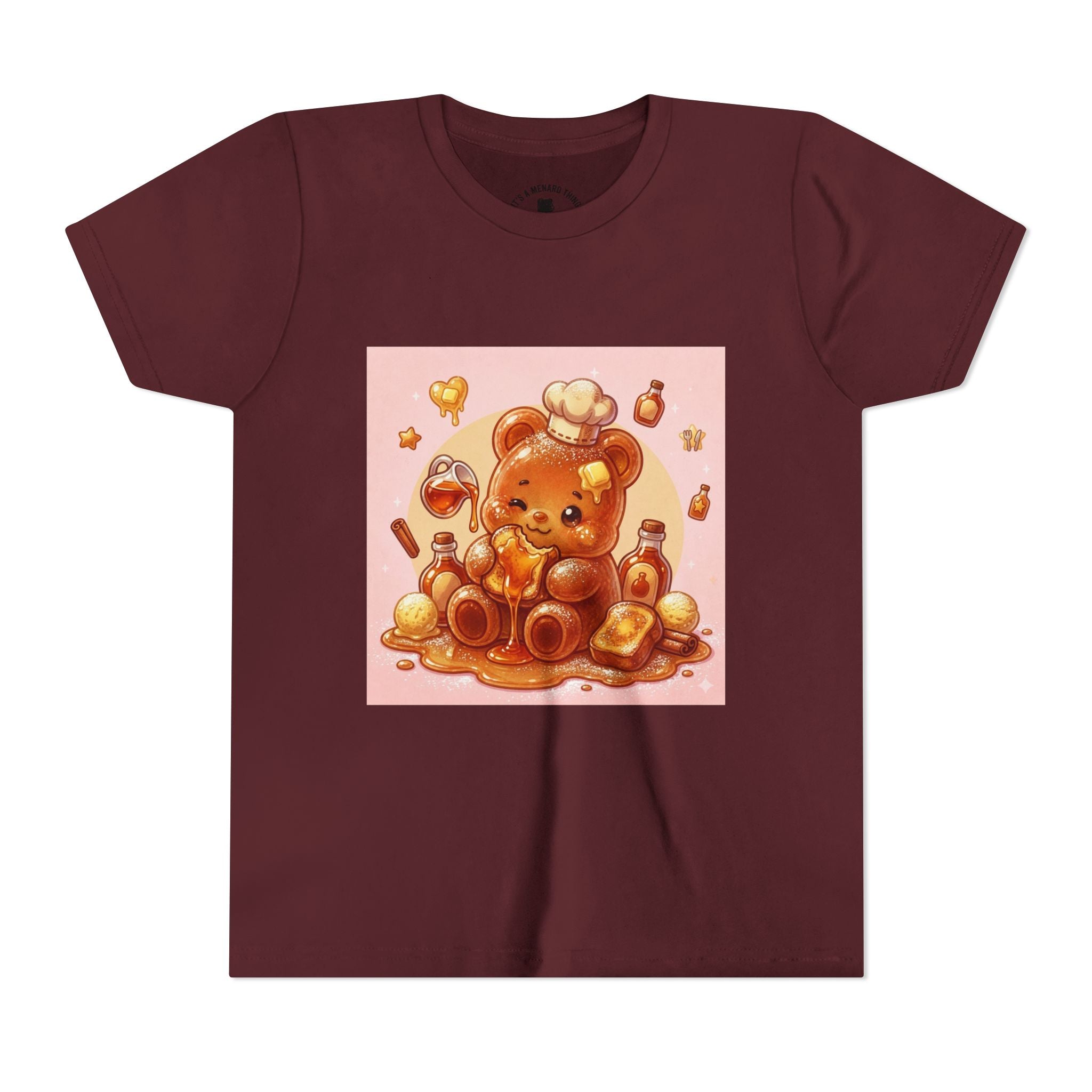Kids Thick French Toast Gooey Gummy Chef Bear Graphic T-Shirt