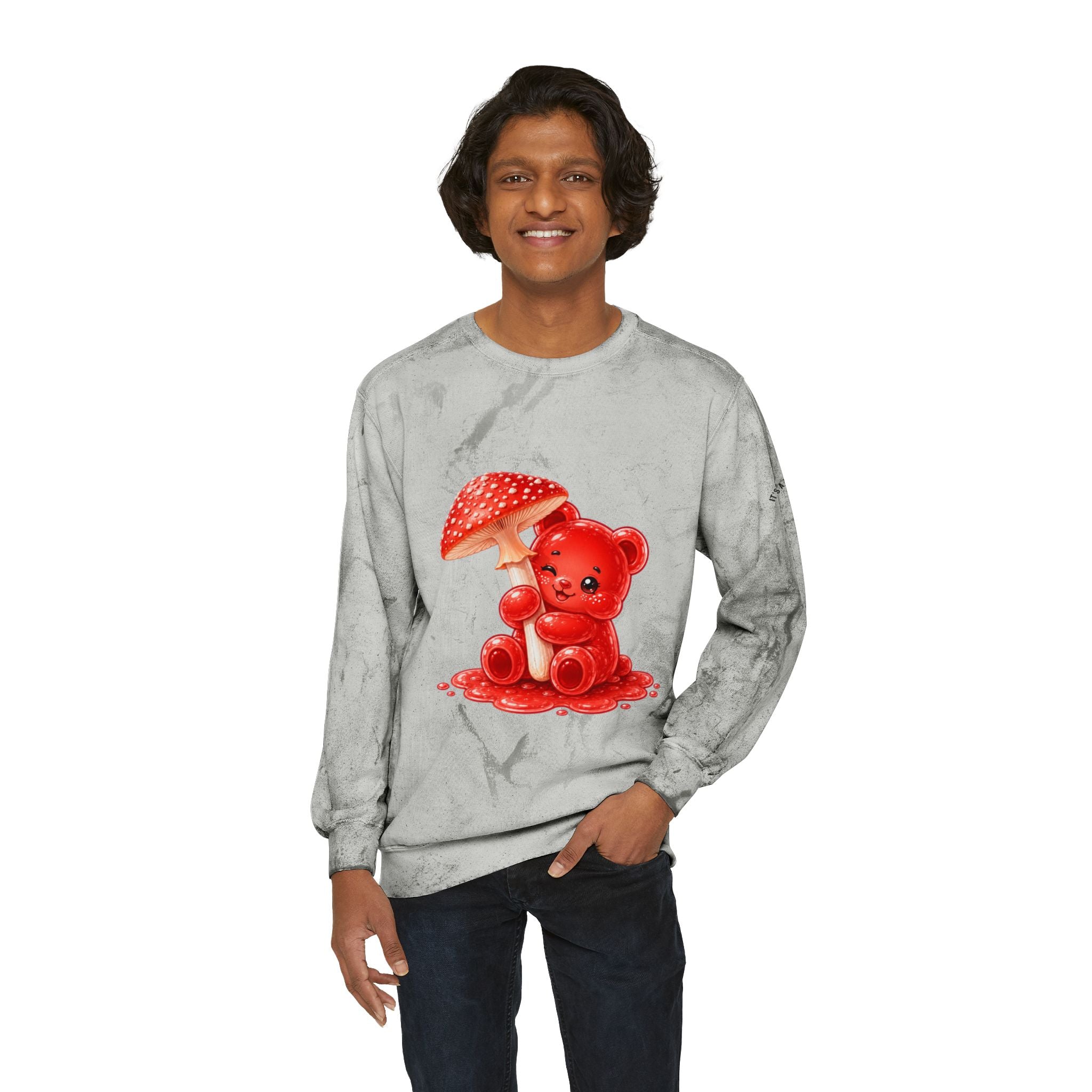 Speckled Special Red Mushroom, Gooey Gummy bear — Kawaii Graphic Sweatshirt