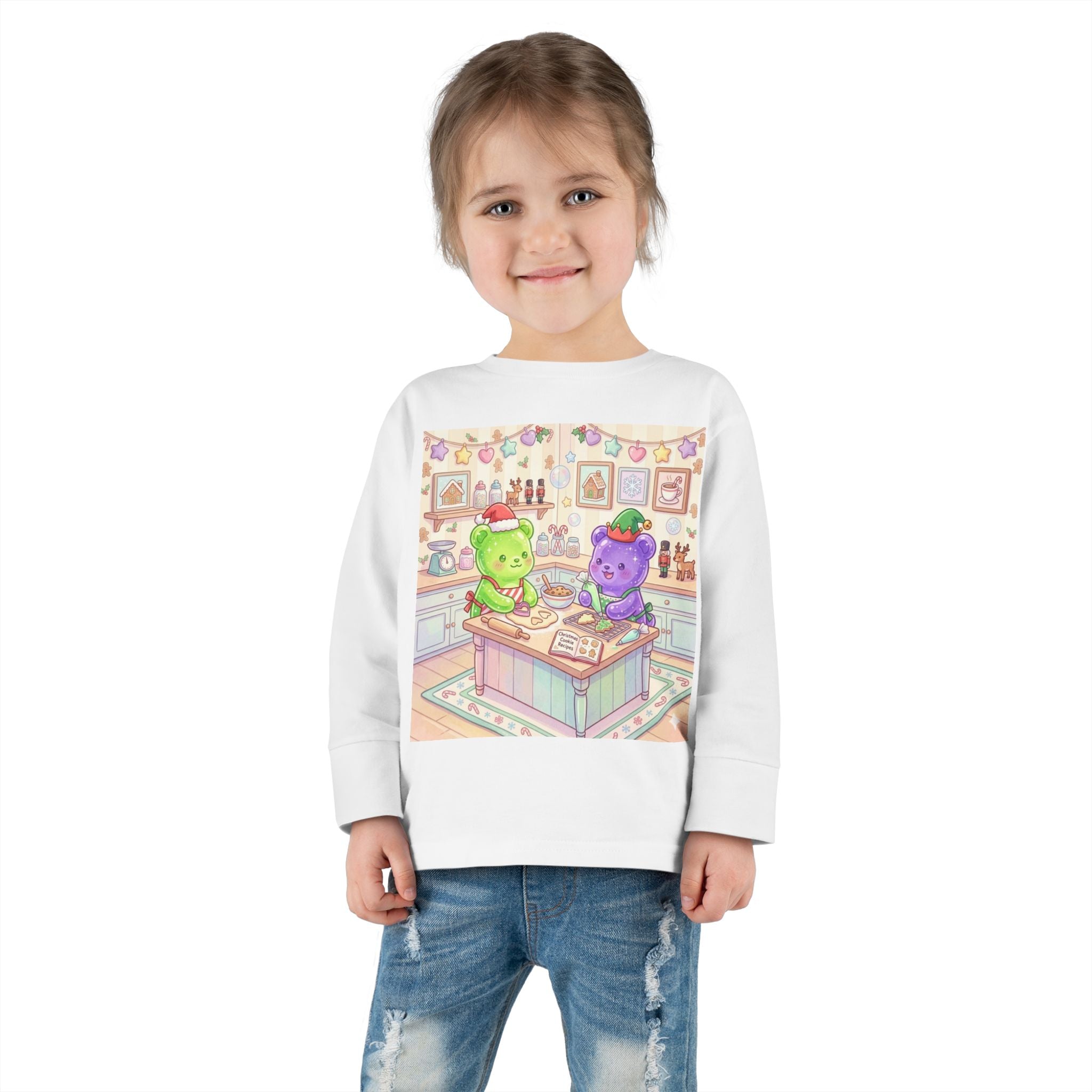 Little Holiday Bakers, Oozy Bear Gummy Friends- Graphic Long Sleeve Shirt