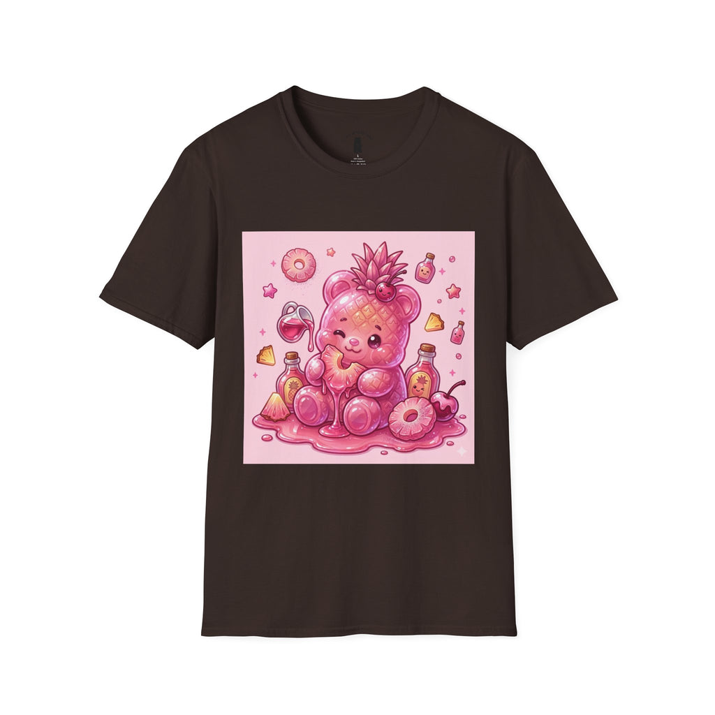 Exotic Pink Pineapple Gooey Gummy Bear — Kawaii Graphic T-Shirt
