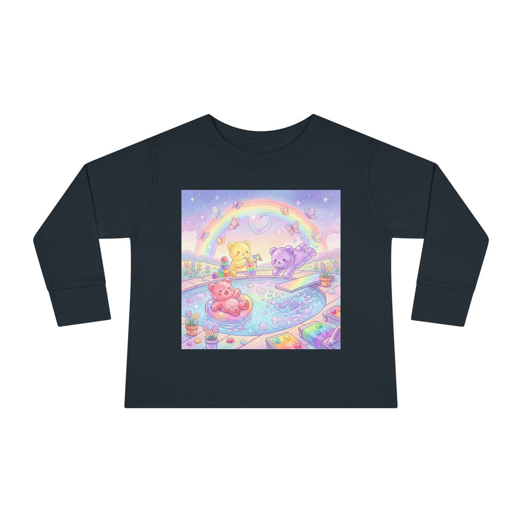 Pool Party, Swim Time Oozy Bear Summer Friends Group- Graphic Long Sleeve Shirt
