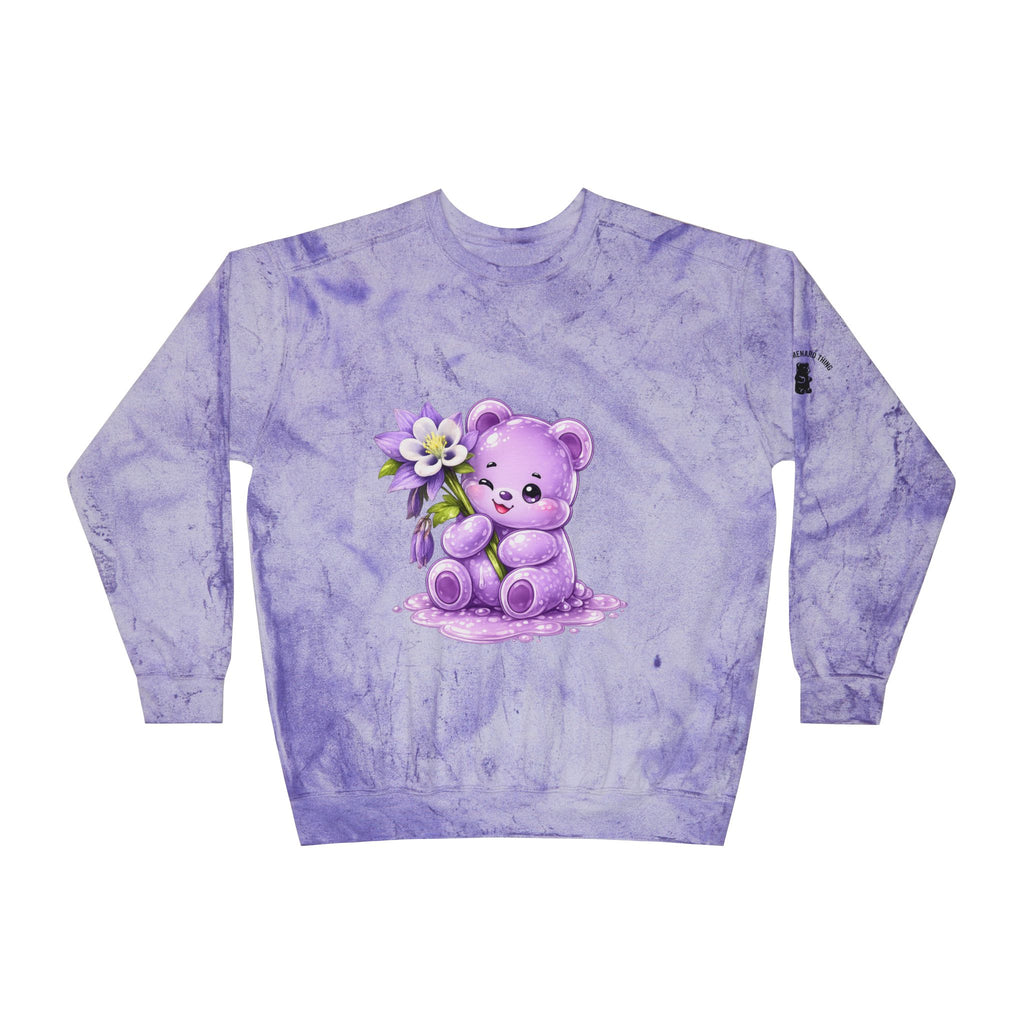 The Colorado Blue Columbine Flower, Purple Special Gooey Gummy-Tie-Dye Graphic Sweatshirt