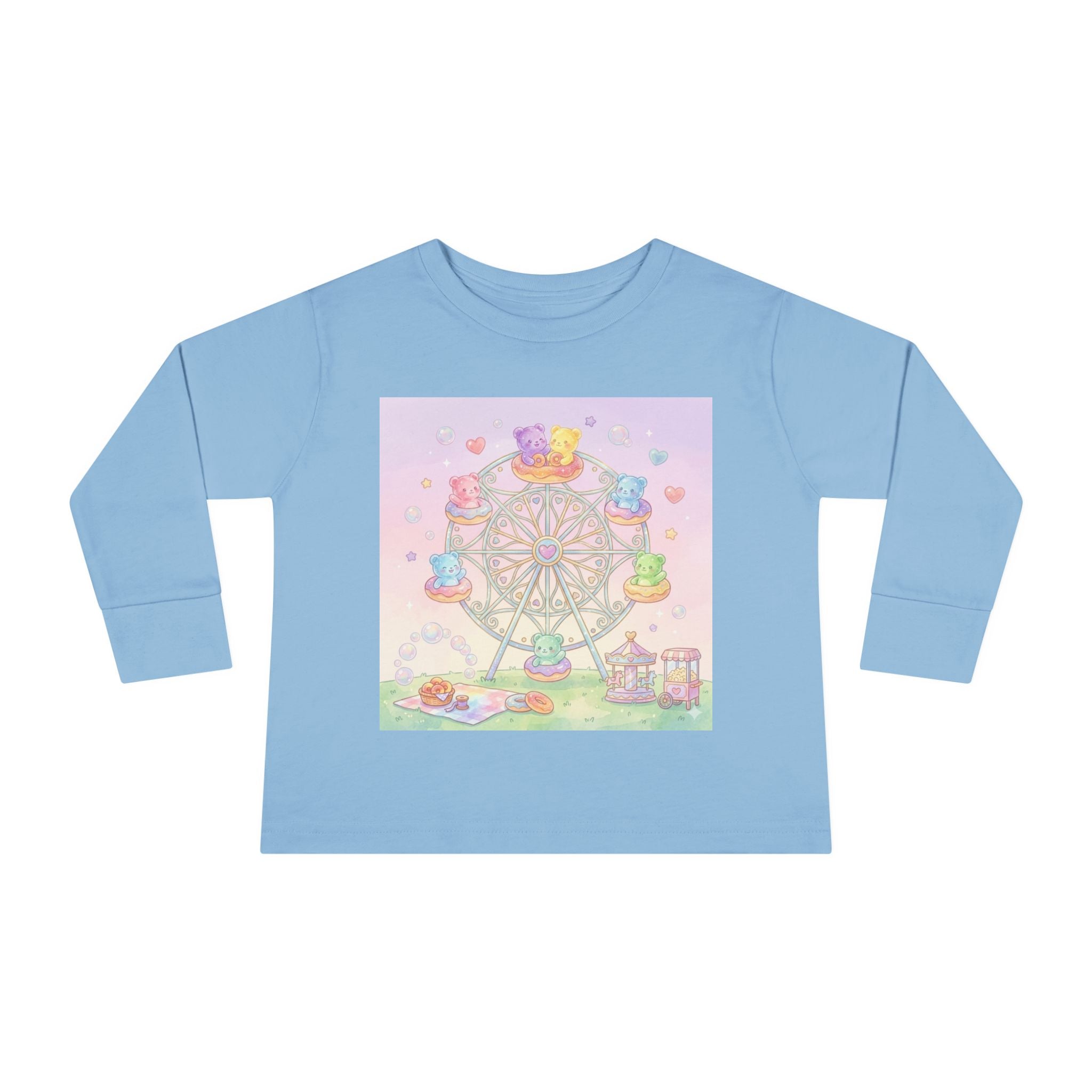Pastel Carnival Ferris Wheel, Oozy Bear Gummy Friends- Graphic Long Sleeve Shirt