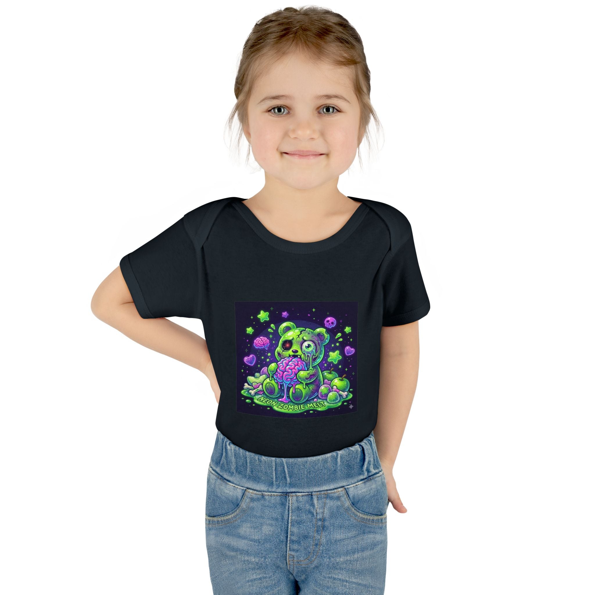 Baby Bodysuit — Neon Zombie Halloween Gooey Gummy Bear