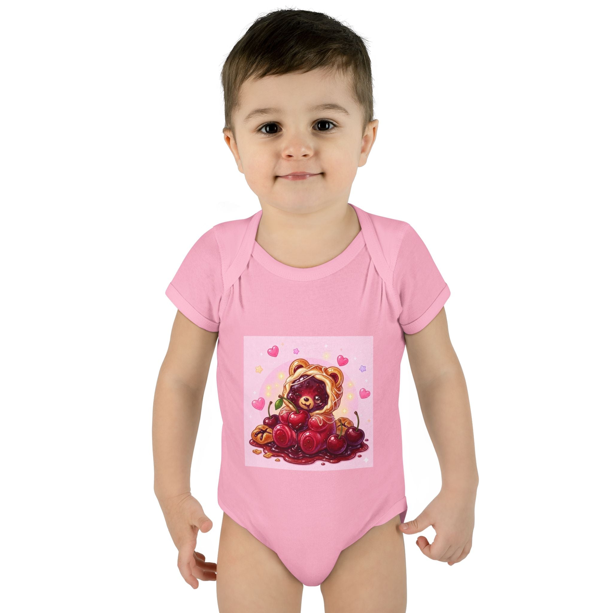 Cherry Danish Gooey Gummy Bear in Puff PJs (Infant Rib Onesie)