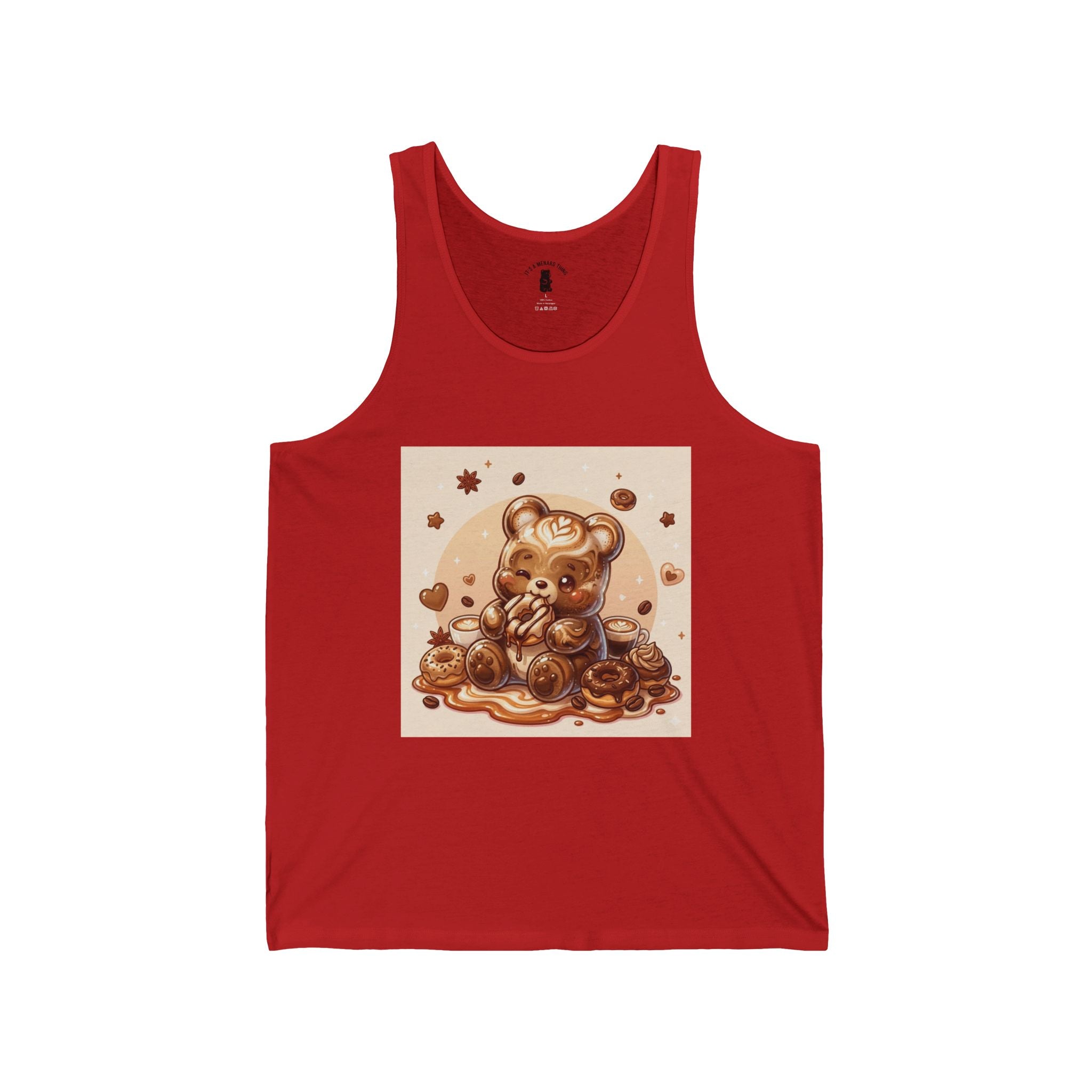 Chocolate Donuts & Espresso Coffee Swirl Gooey Gummy Bear — Cute Graphic Tank Top