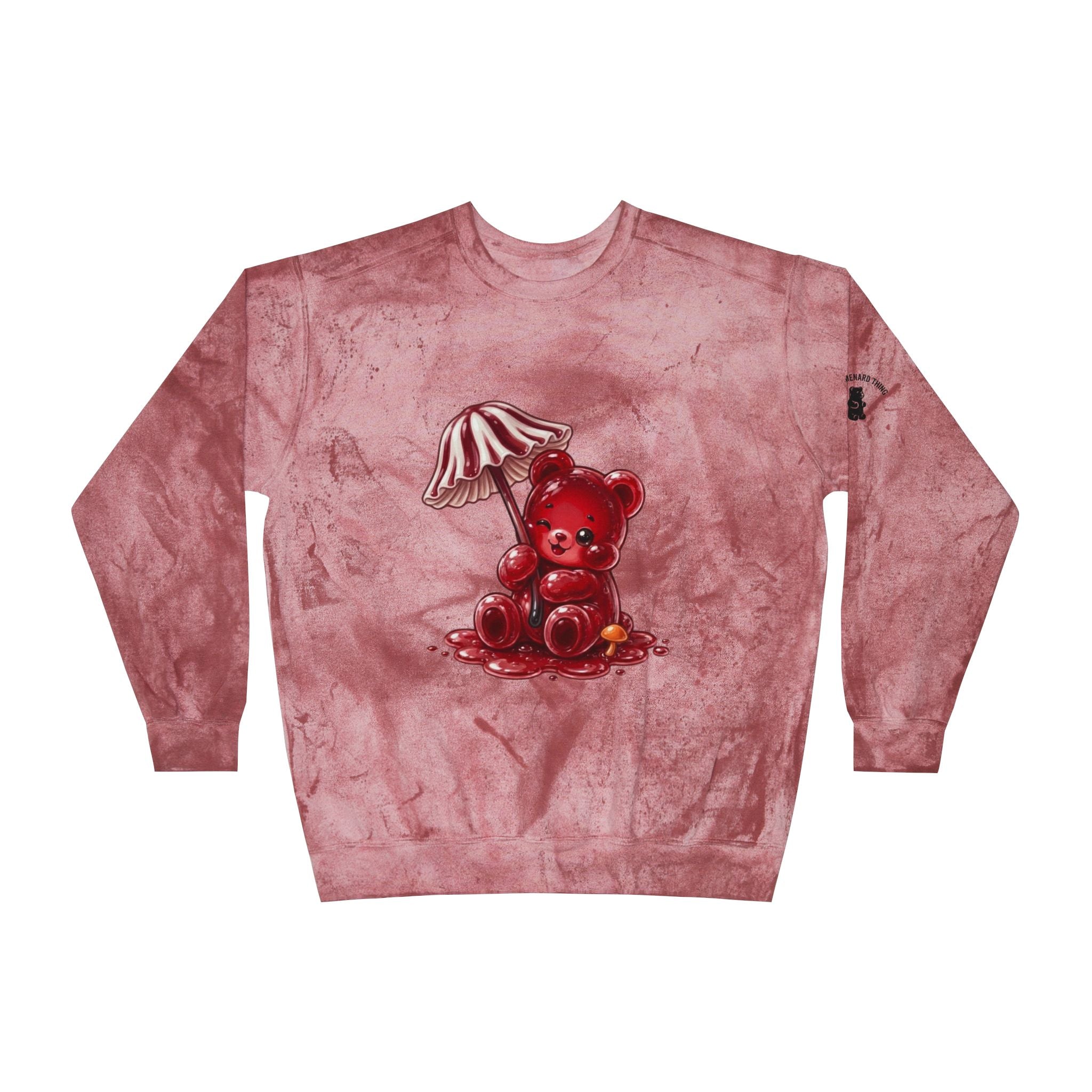 Special Red Stripped Mushroom, Gooey Gummy Bear -Kawaii Graphic Sweatshirt