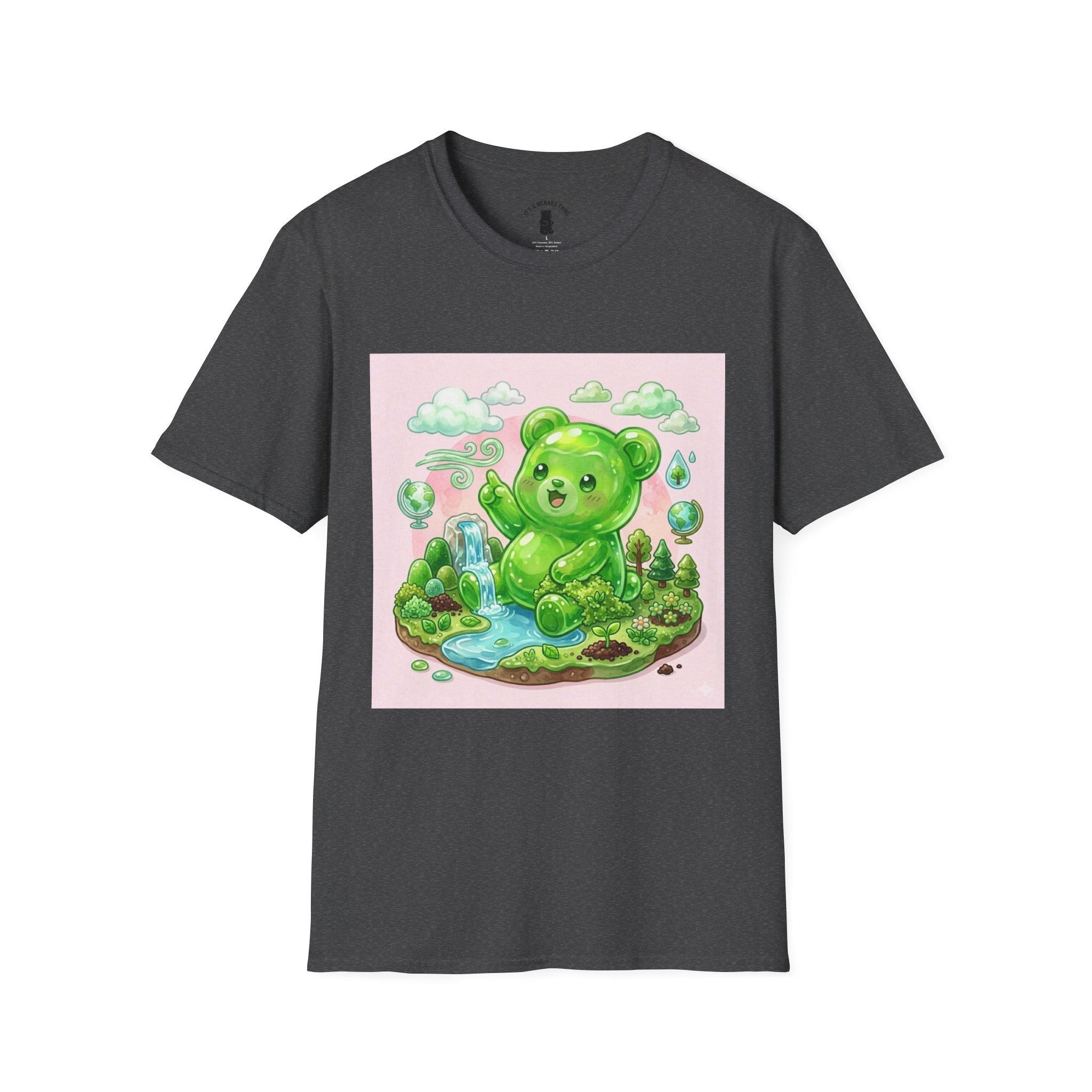 Green Teddy Bear Nature Tee — Cute Eco-Garden Graphic T-Shirt