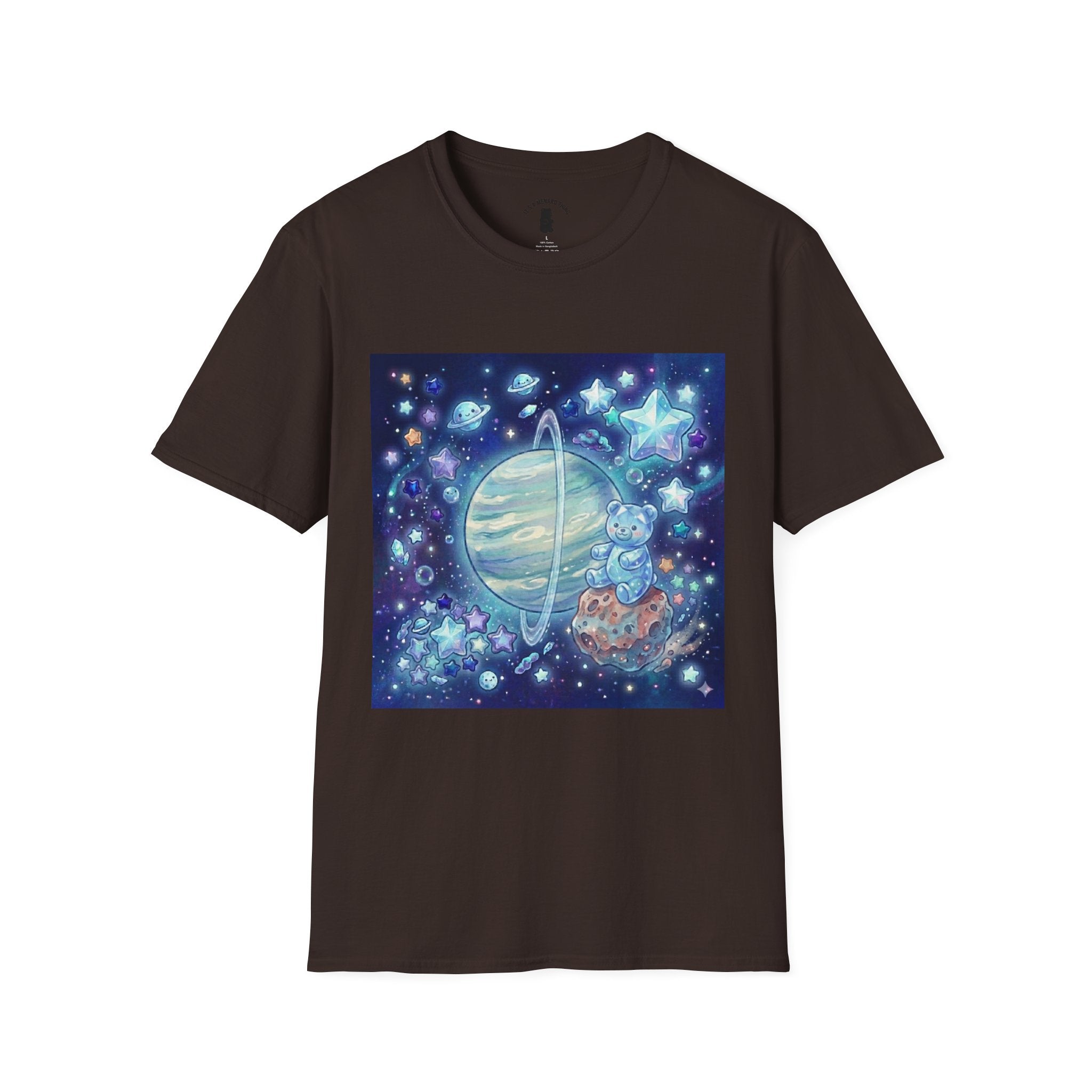 Floating By Uranus, Blue Crystal Gooey Gummy Bear- Kawaii Graphic T-Shirt