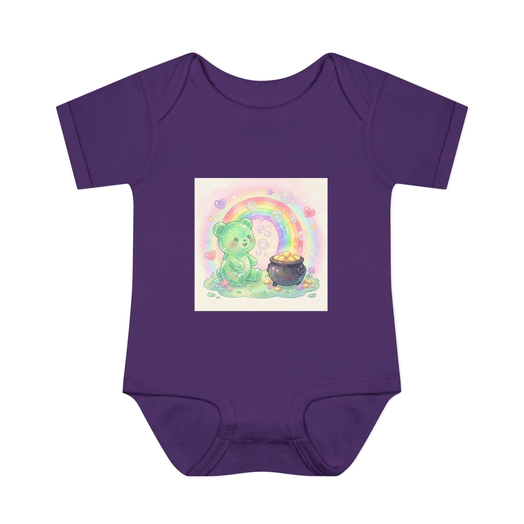Rainbow Gooey Gummy Bear Found Inner Treasure – Cute St. Patrick’s Day Luck Baby Onesie