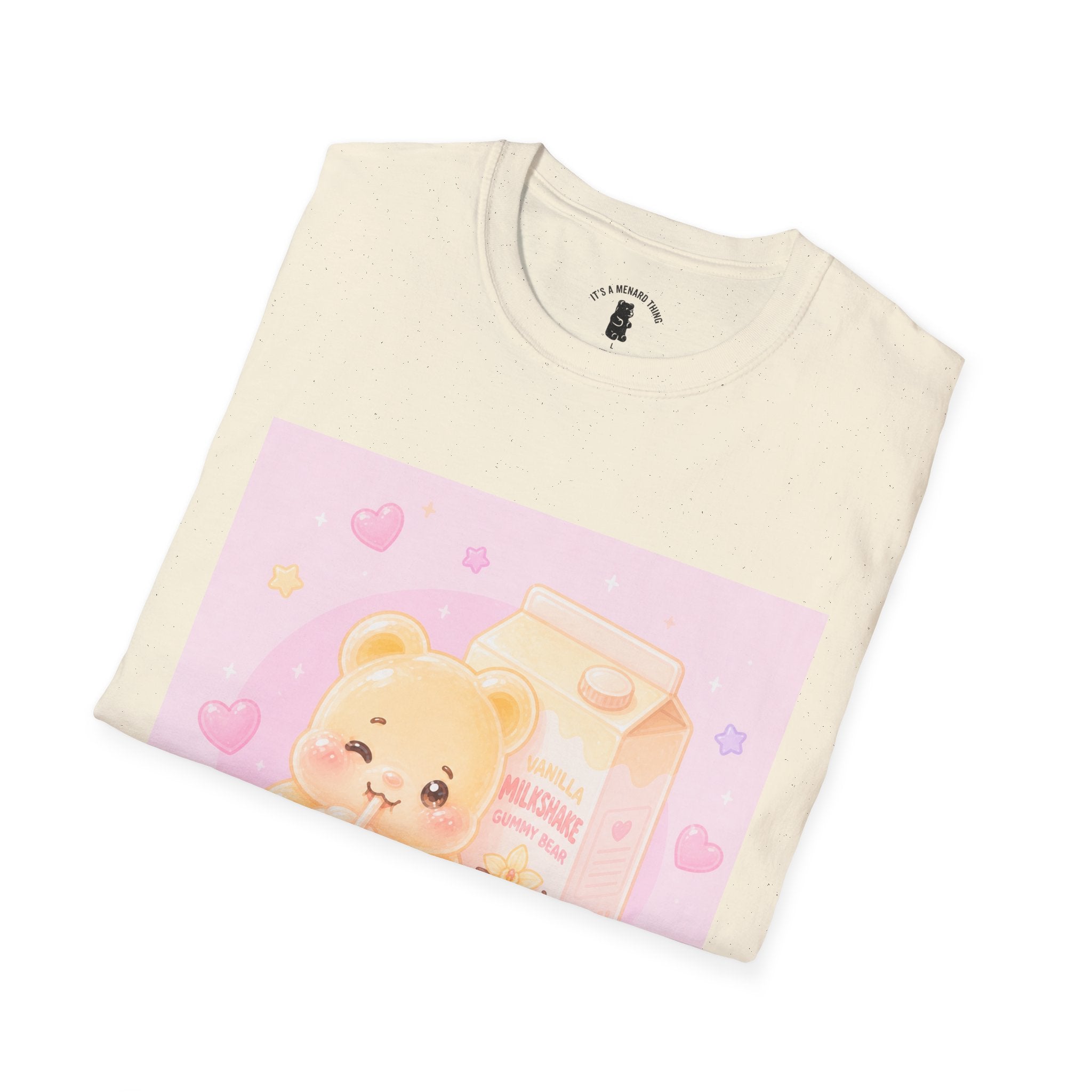 Vanilla Milkshake Gooey Gummy Cartoon T-Shirt — Pastel Aesthetic Tee