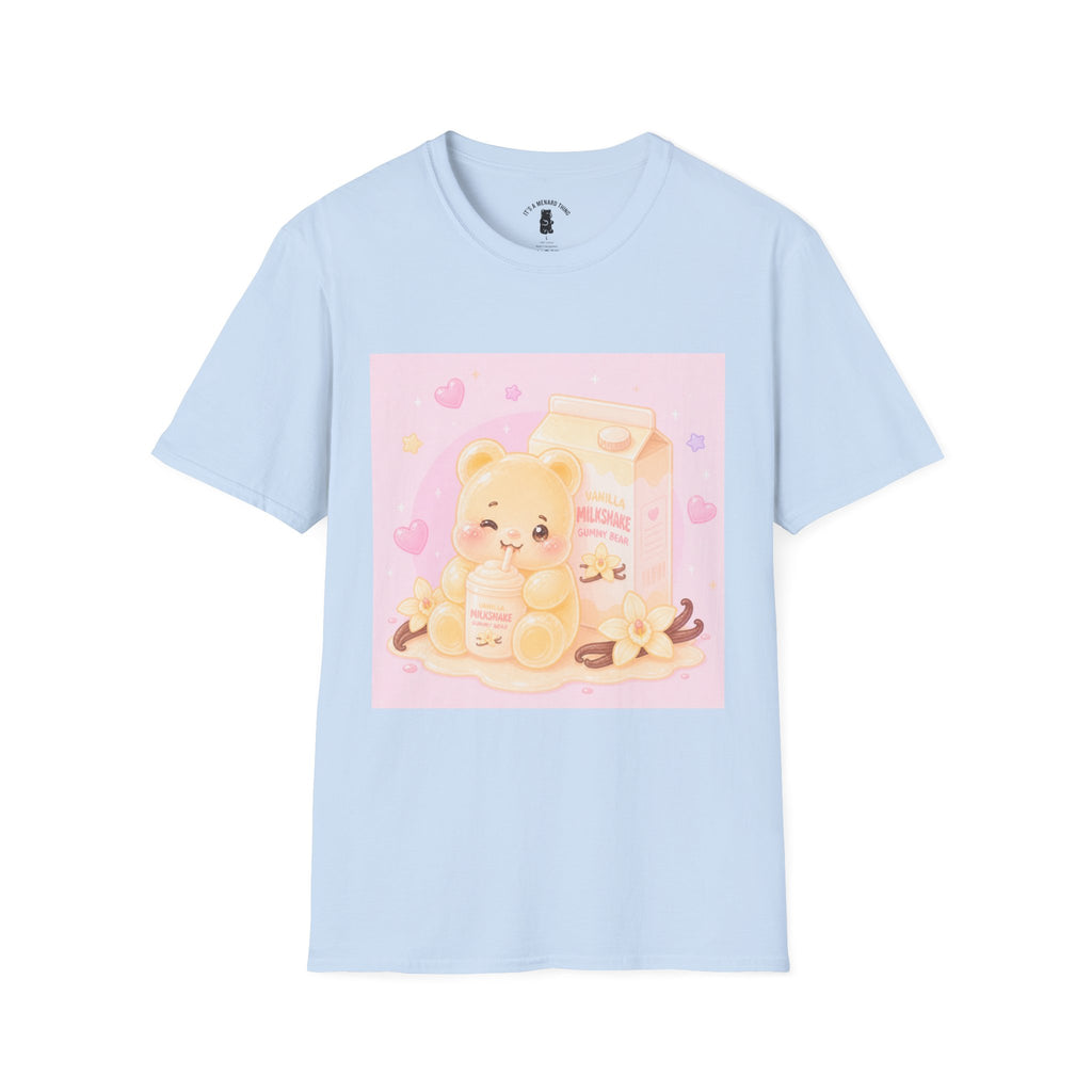 Vanilla Milkshake Gooey Gummy Cartoon T-Shirt — Pastel Aesthetic Tee
