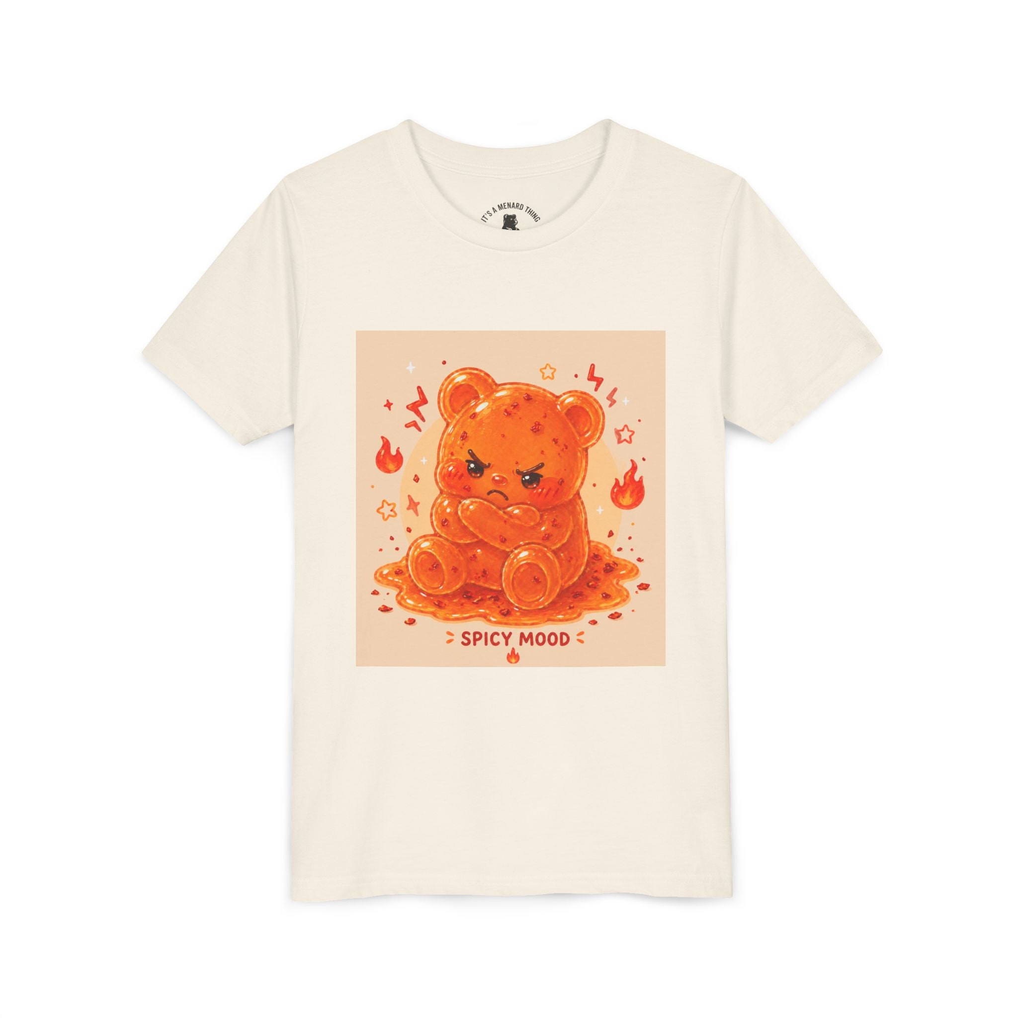 Spicy Mood Tangy Orange Gooey Gummy Bear - Angry Kawaii Bear Graphic
