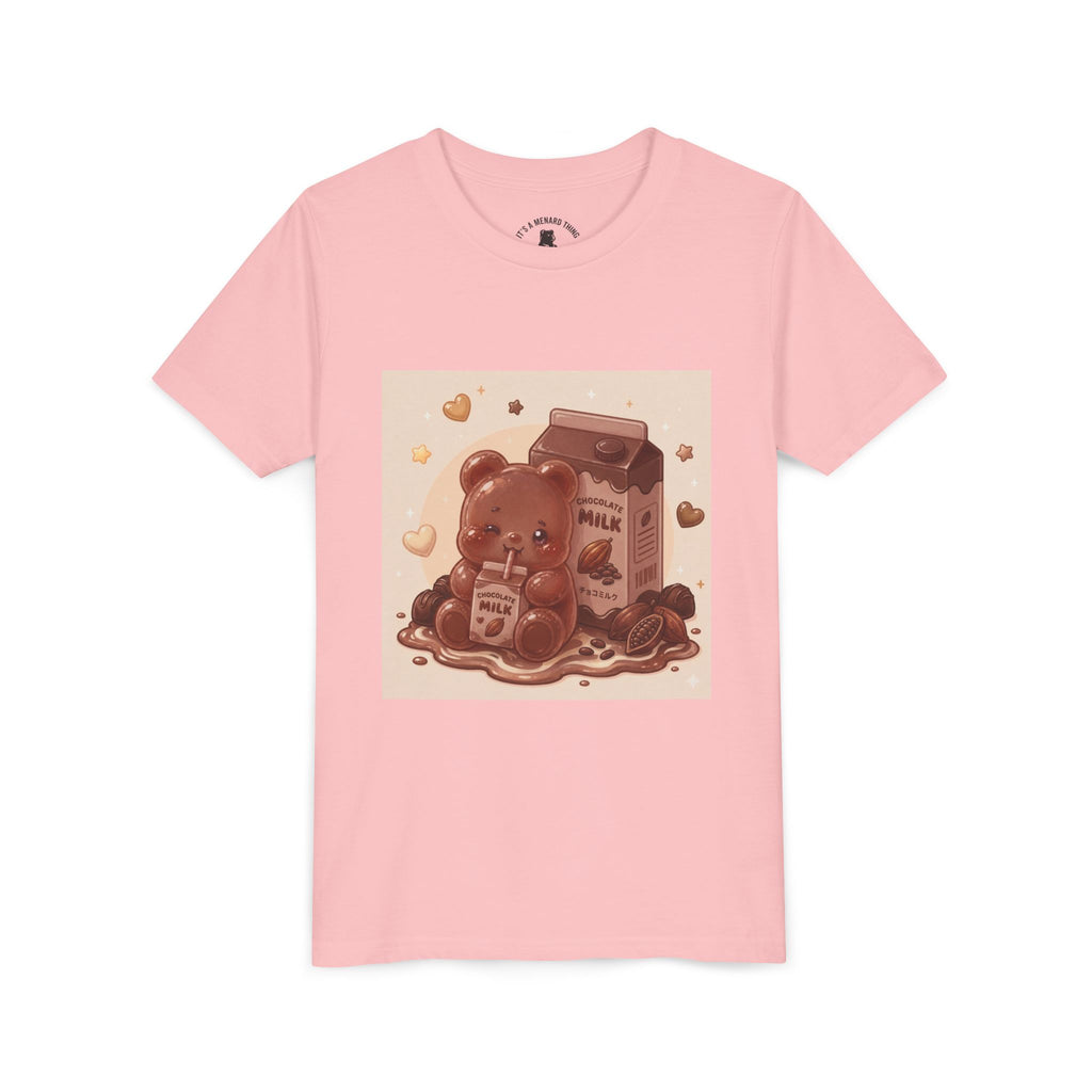 Kids Milk Chocolate Gooey Gummy Bear — Cute Milk Carton Graphic Youth T-Shirt