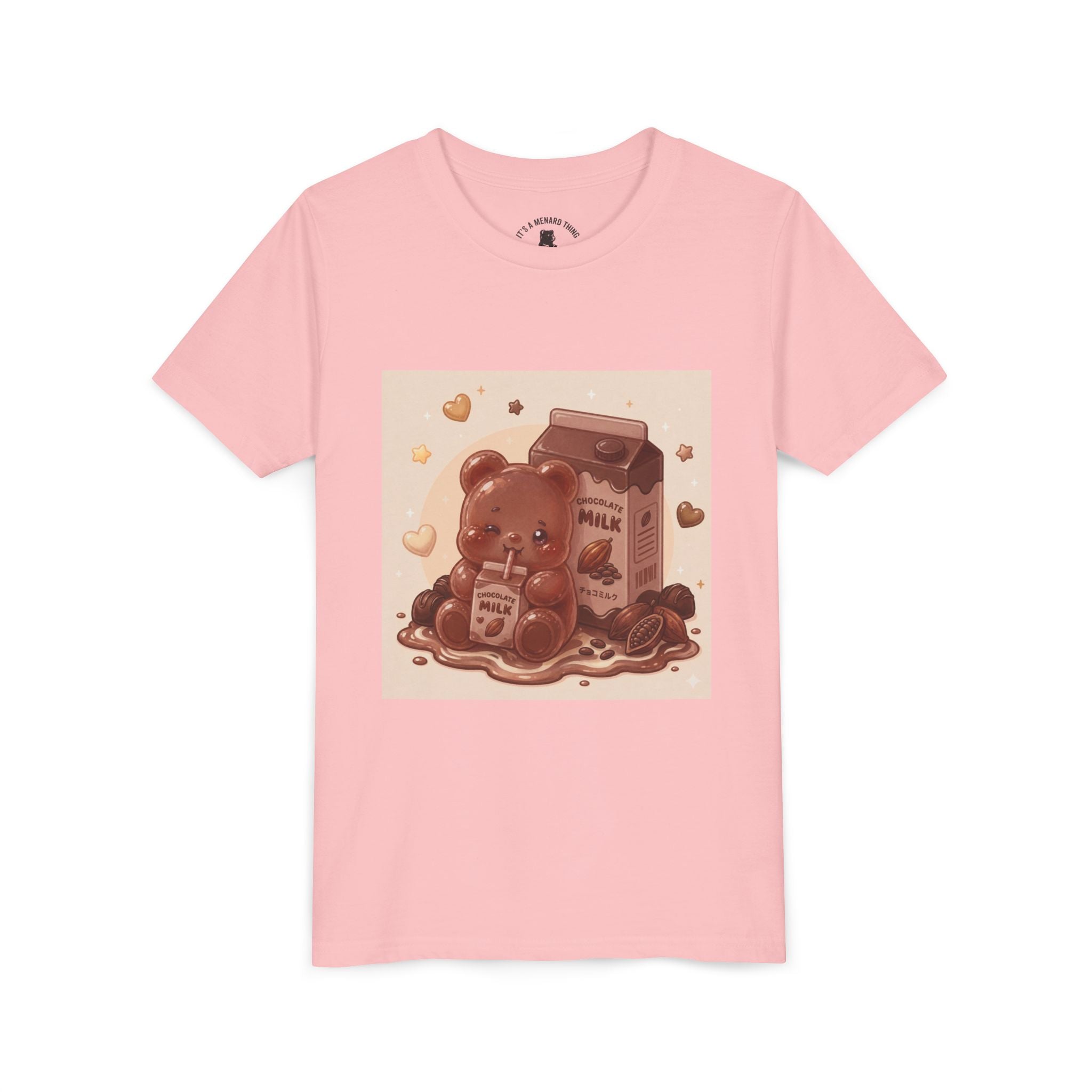 Kids Milk Chocolate Gooey Gummy Bear — Cute Milk Carton Graphic Youth T-Shirt