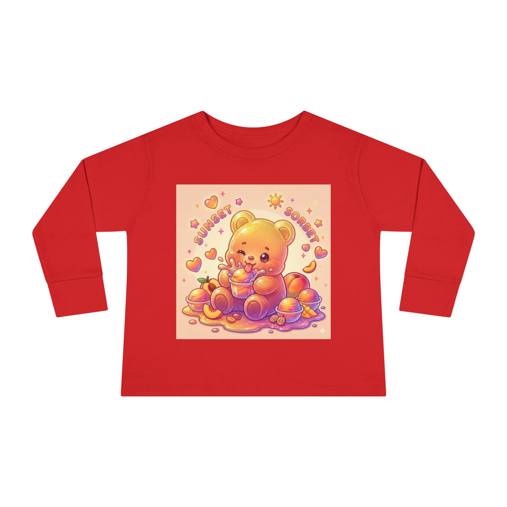 Sweet Peach Sorbet, Oozy Bear Gummy Friend Special- Kids Graphic Long Sleeve Shirt