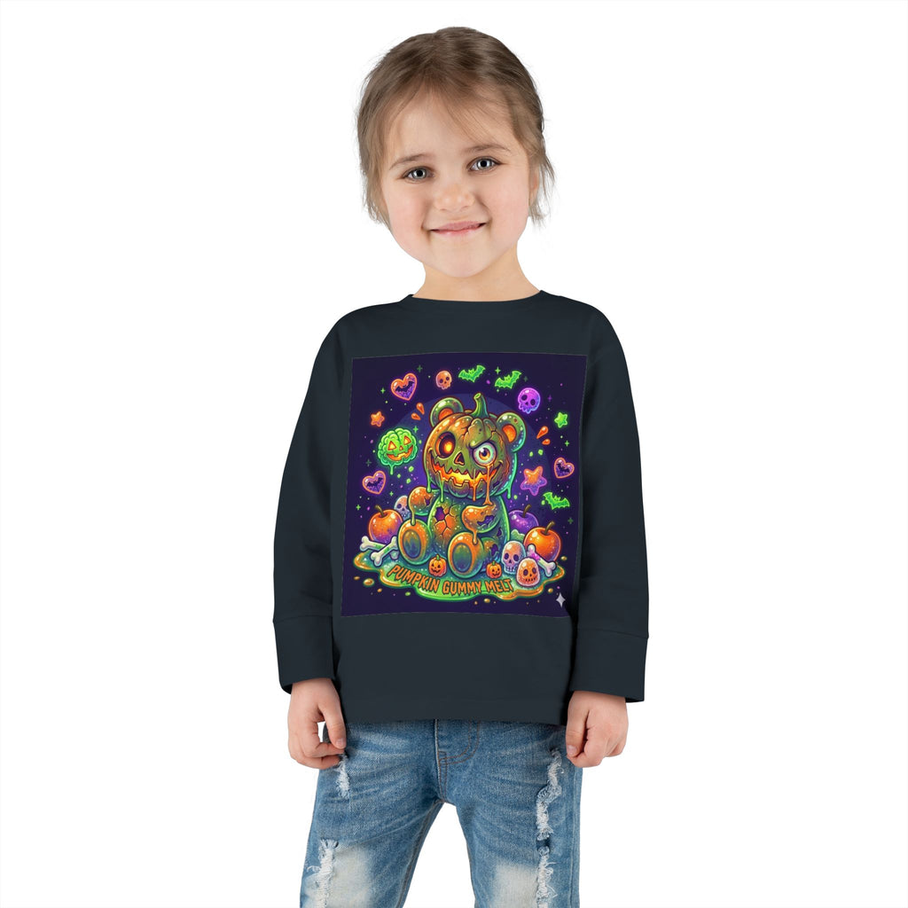 Pumpkin Oozy Bear, Halloween Special- Kids Graphic Long Sleeve Shirt