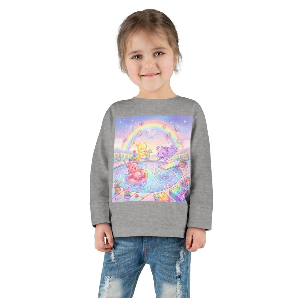 Pool Party, Swim Time Oozy Bear Summer Friends Group- Graphic Long Sleeve Shirt
