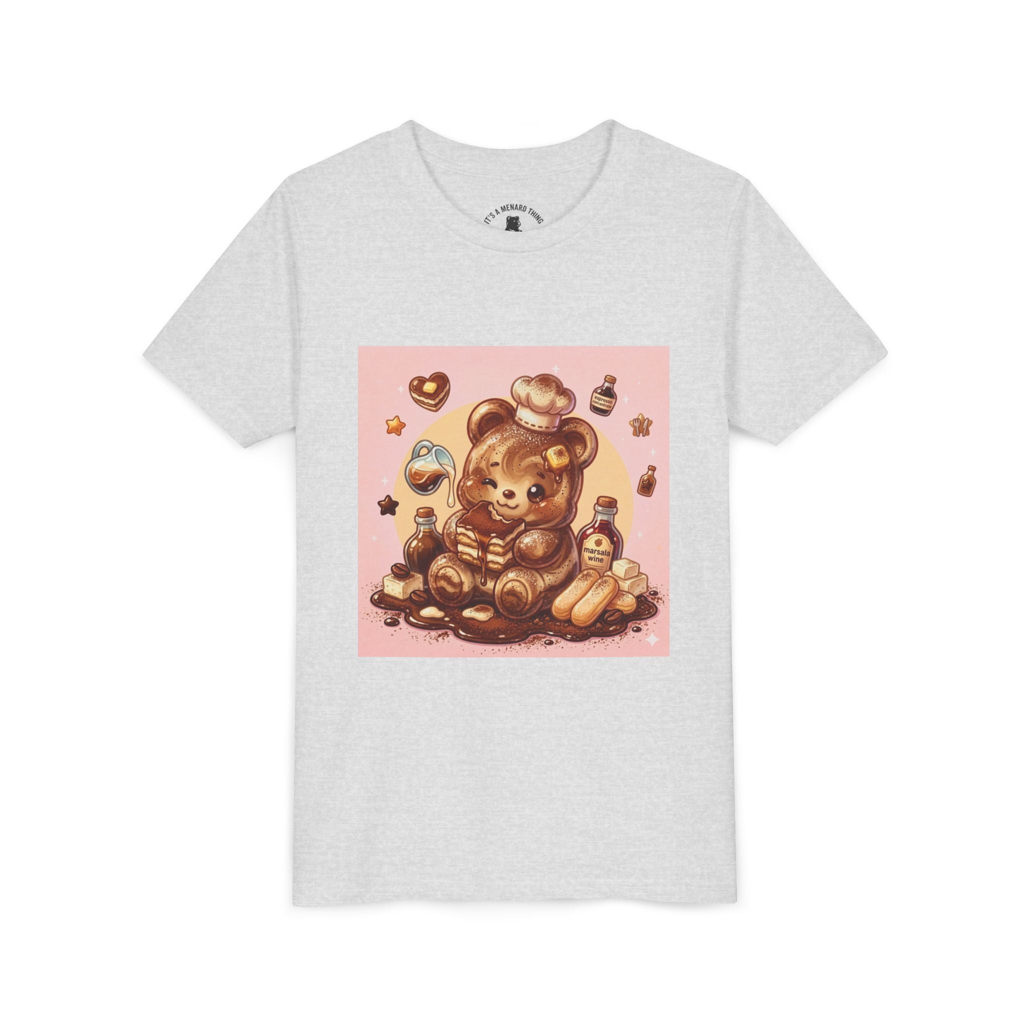 Tiramisu Gooey Gummy Chef Bear Graphic Youth T-Shirt