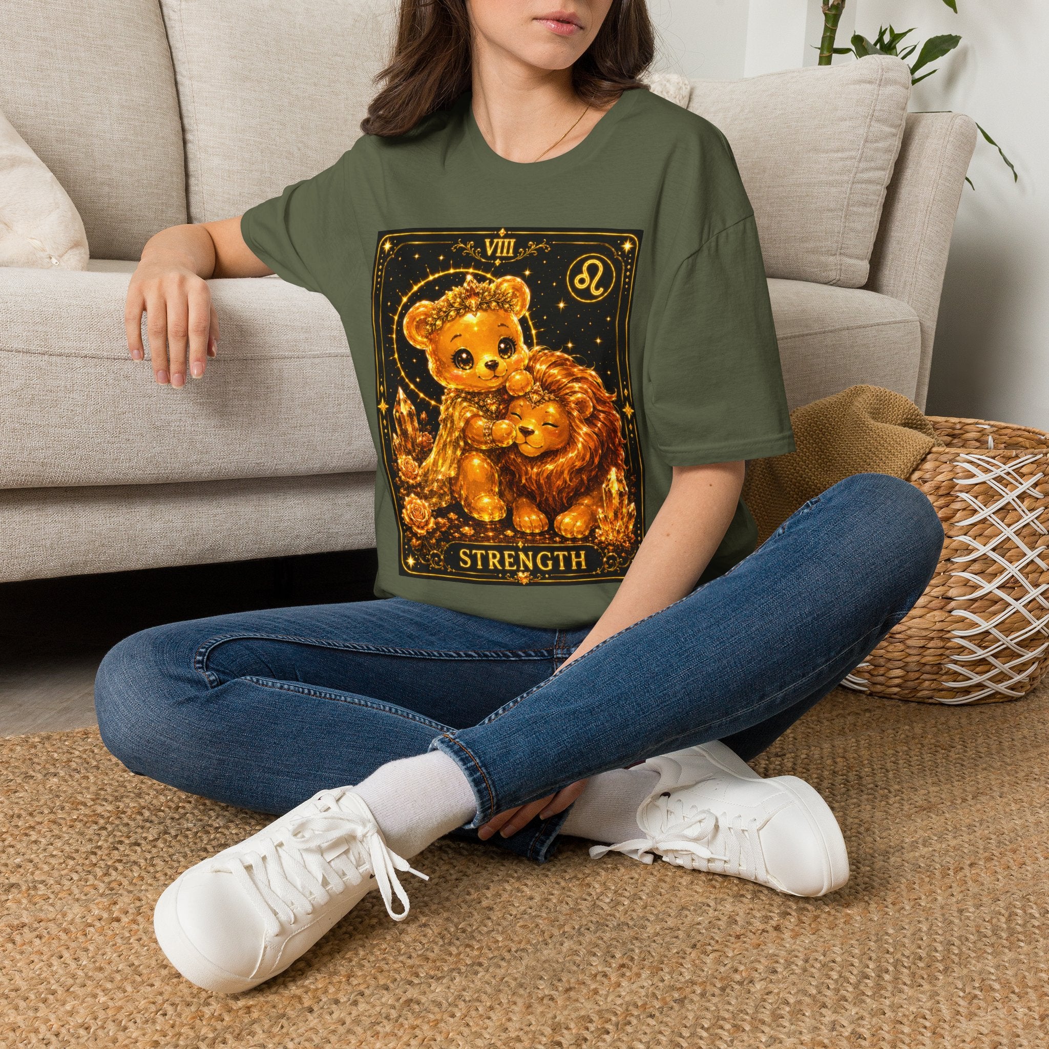 Strength Tarot Golden Lion & Oozy Bear Friend Special Addition- Graphic Shirt