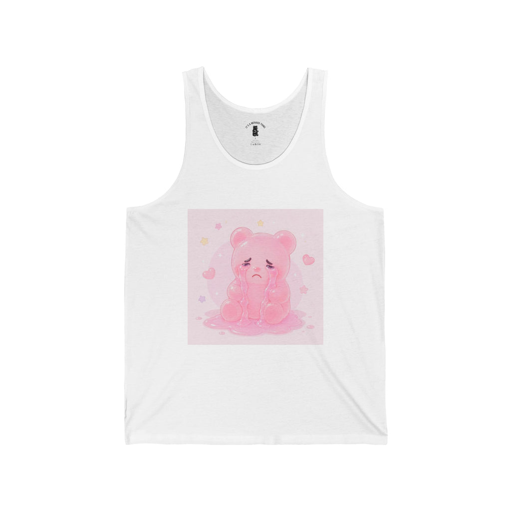 Pink Crying Gooey Gummy Bear  – Cute Pastel Sleeveless Shirt