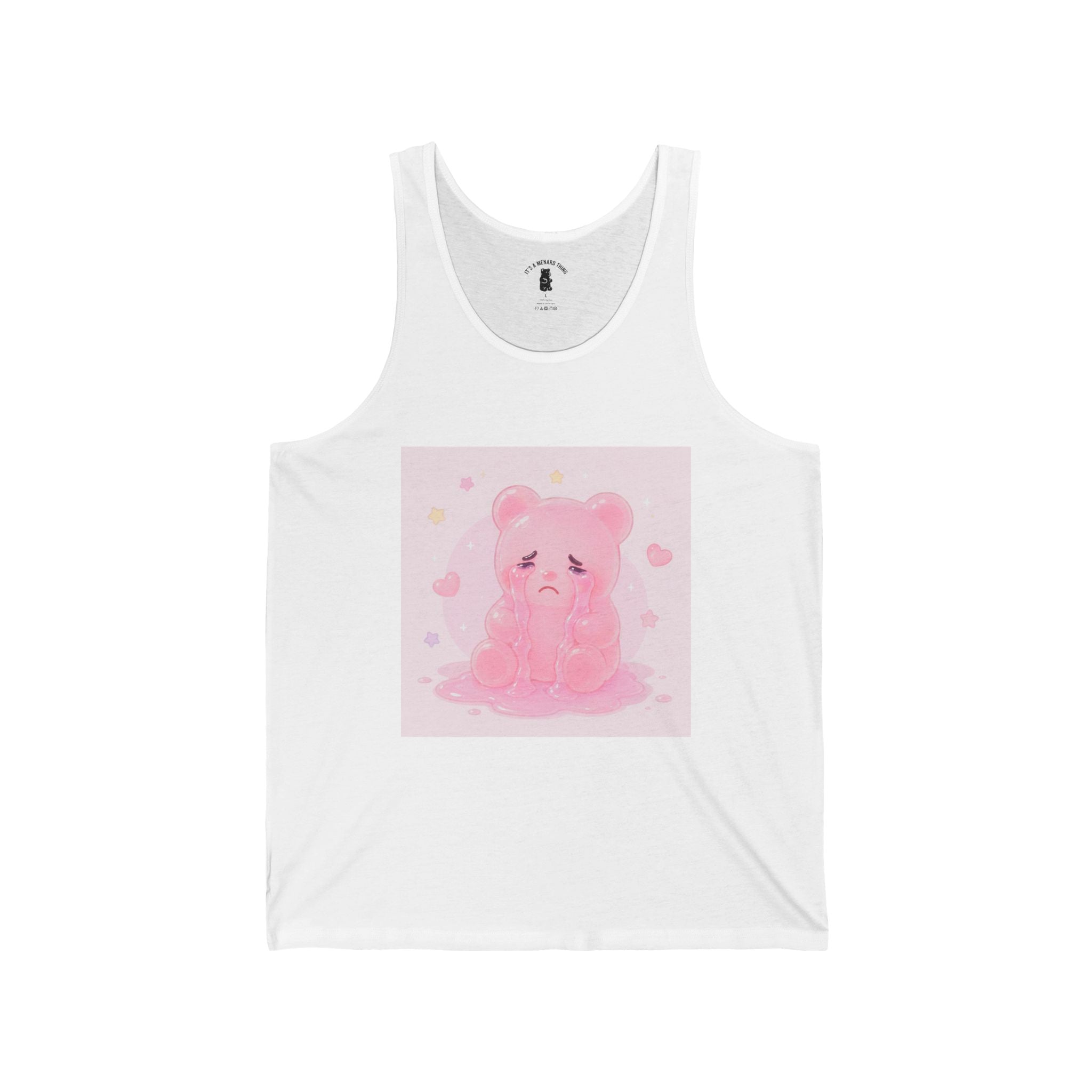 Pink Crying Gooey Gummy Bear  – Cute Pastel Sleeveless Shirt