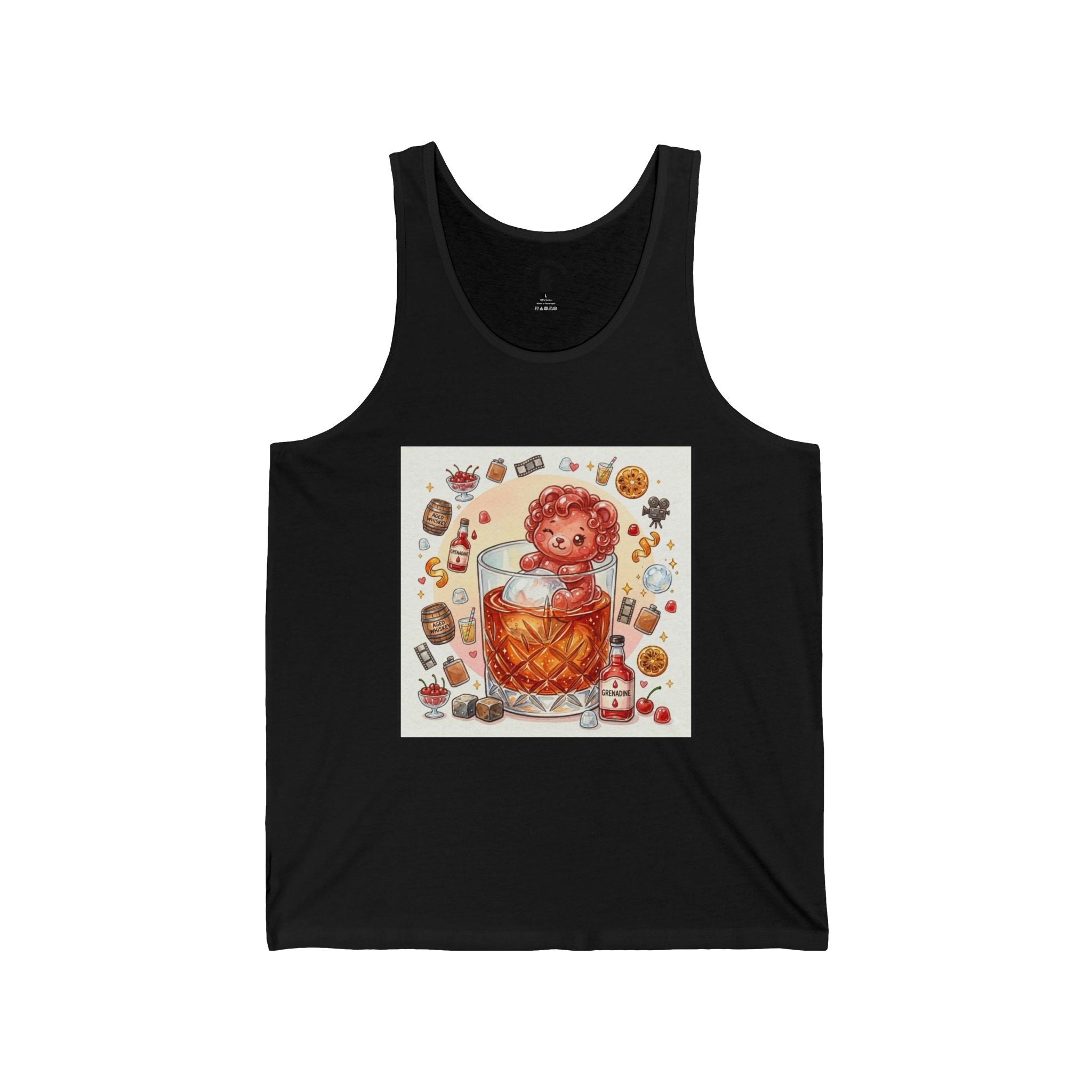 Whimsical Shirely Temple Cocktail Special, Boozey Gooey Gummy Bear— Kawaii Graphic Tank Top