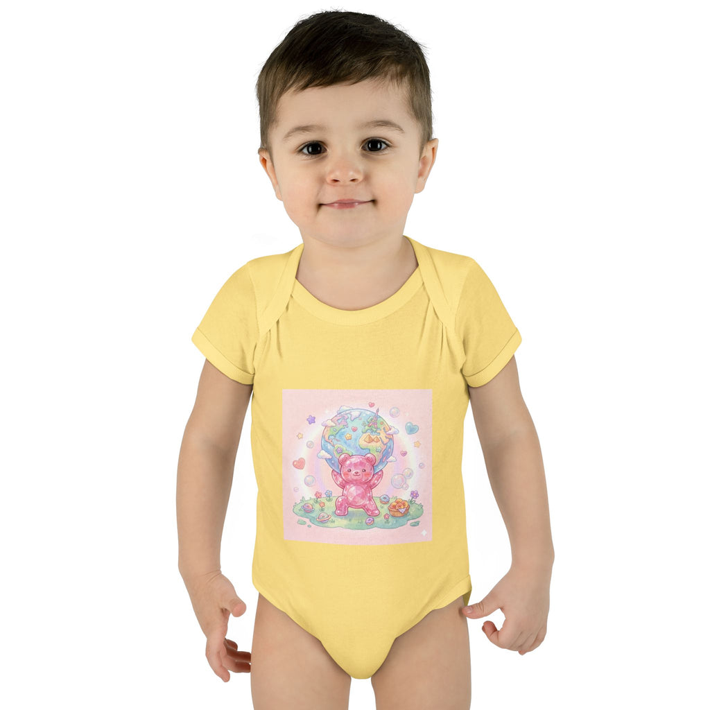 Infant Bodysuit — World Atlas Gummy bear Design