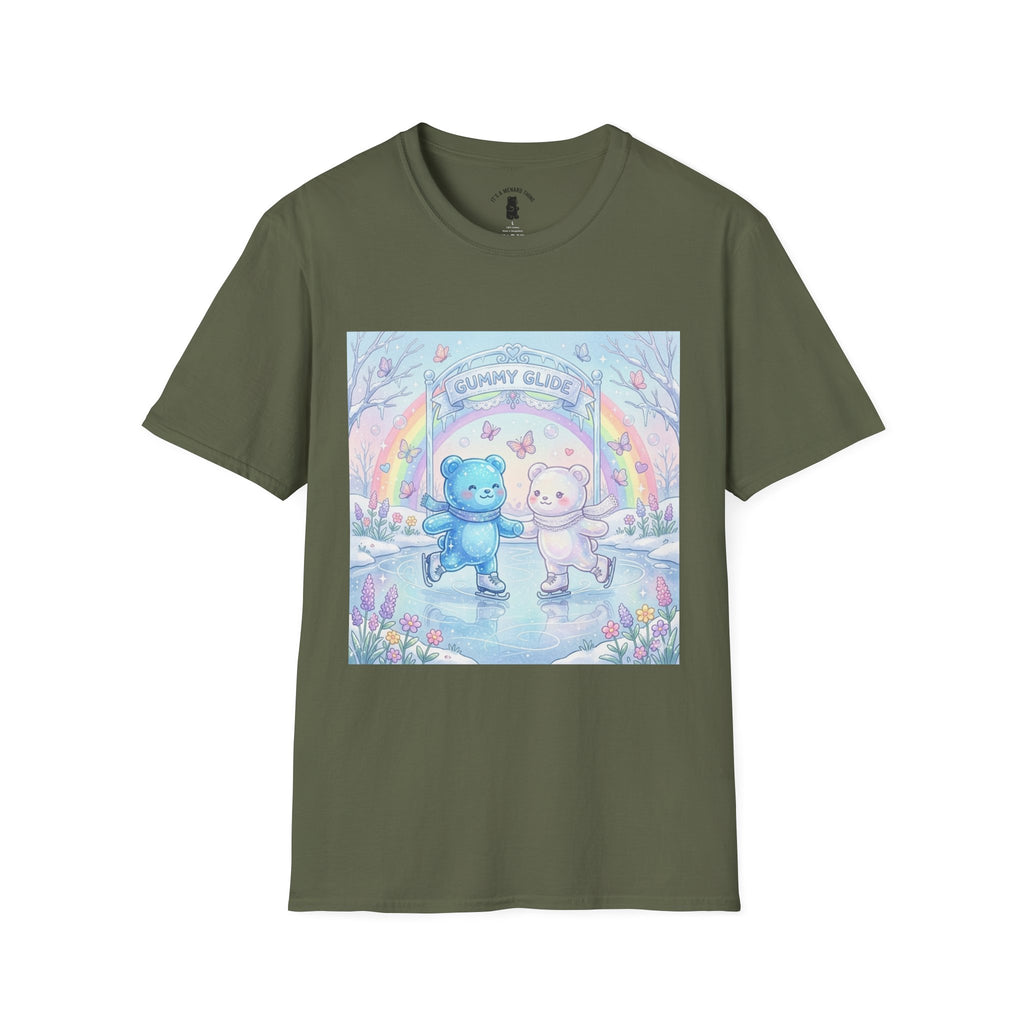 Ice Skating Romantic Adventure, Dou Gooey Gummy Bears— Kawaii Graphic T-Shirt