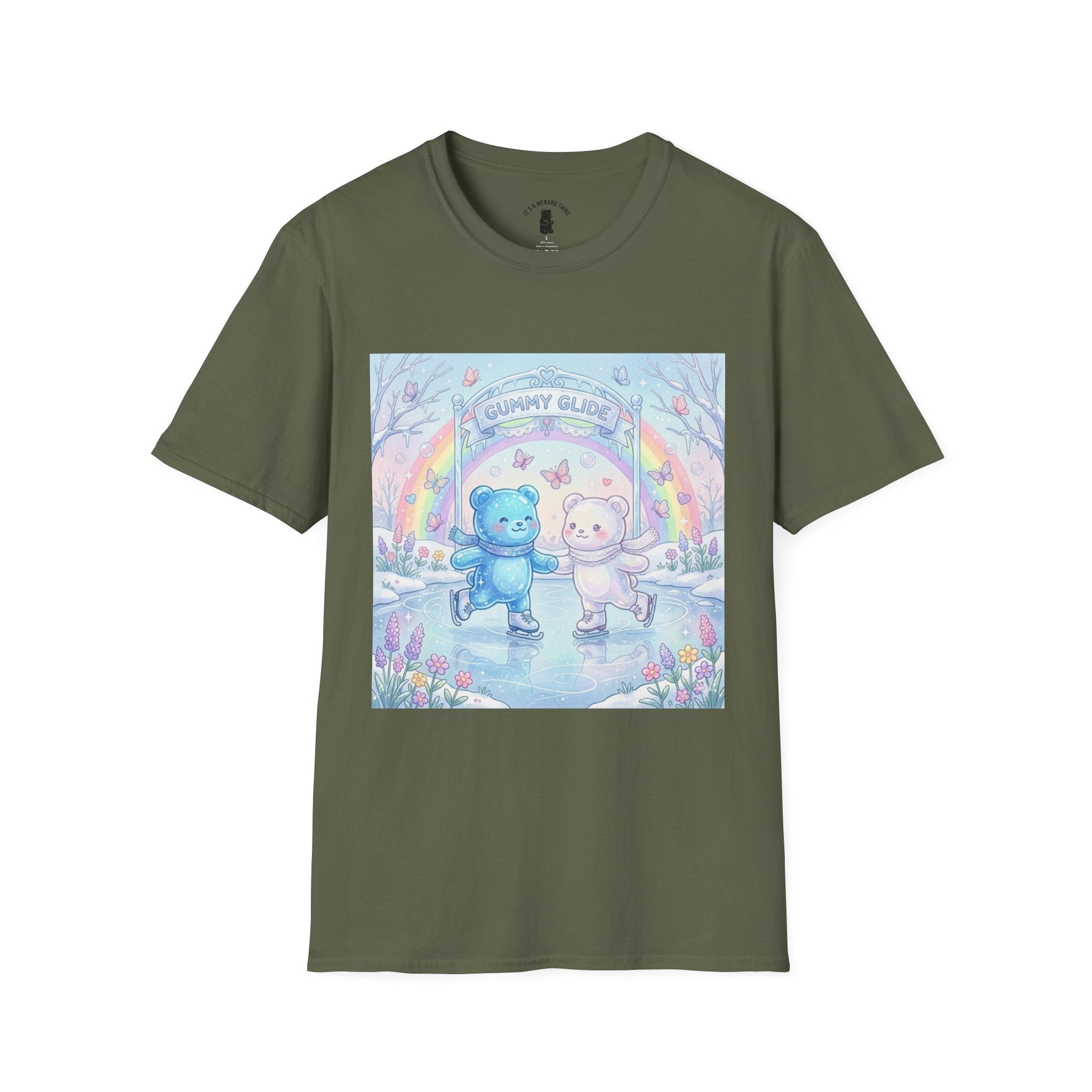 Ice Skating Romantic Adventure, Dou Gooey Gummy Bears— Kawaii Graphic T-Shirt
