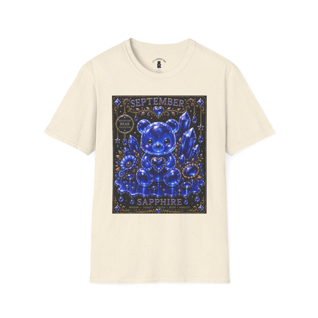 September Sapphire Crystal Oozy Bear Birthstone Addition- Graphic Shirt