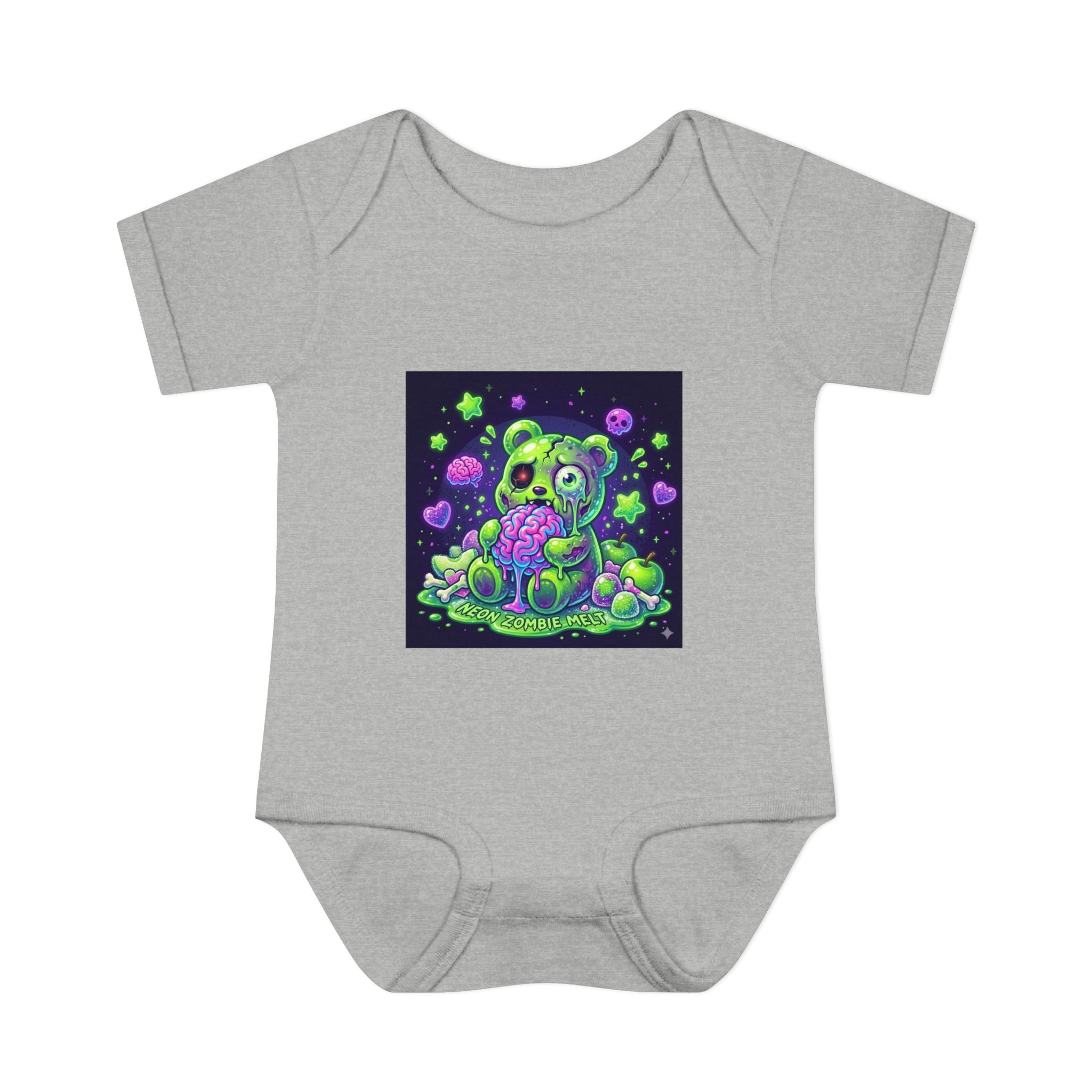 Baby Bodysuit — Neon Zombie Halloween Gooey Gummy Bear