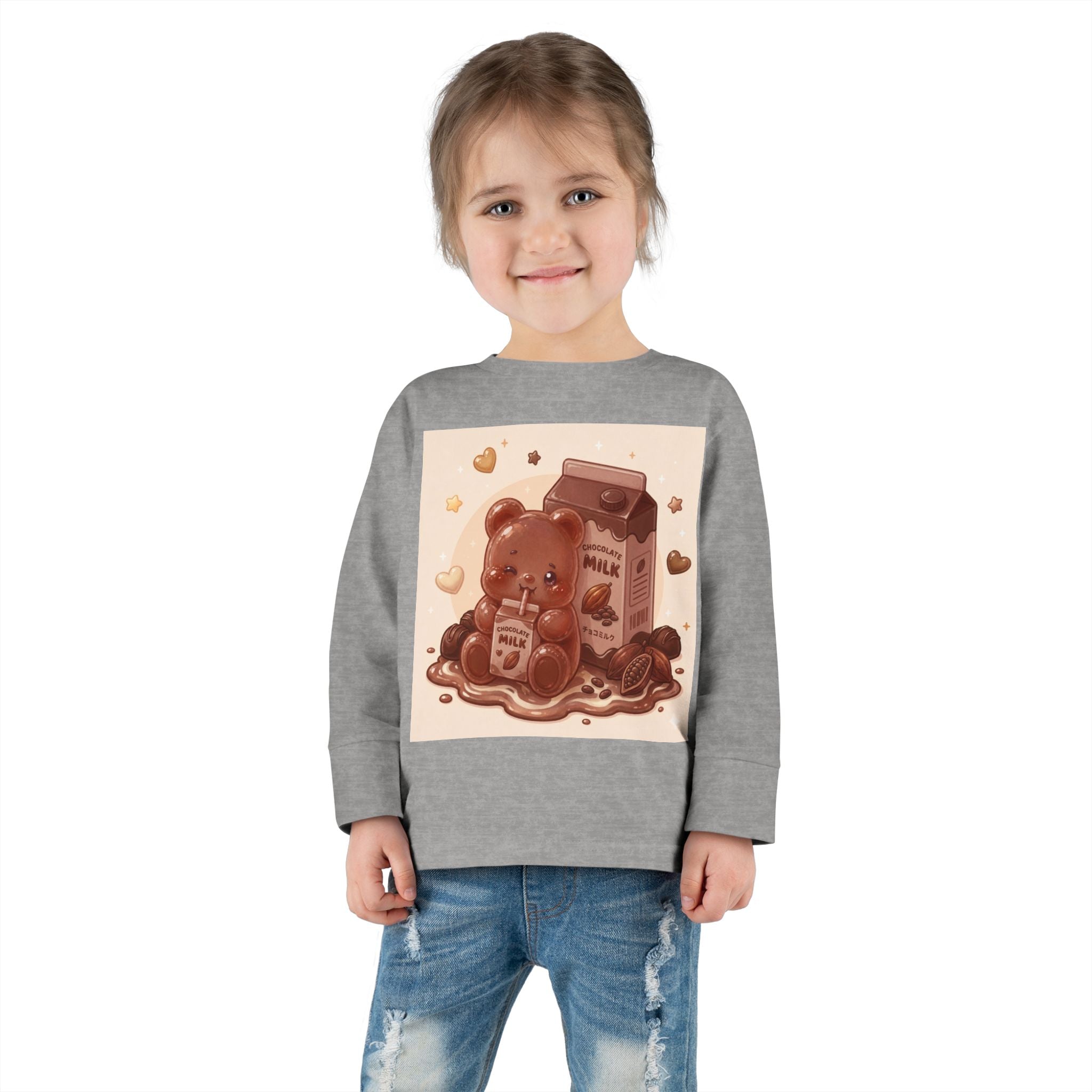 Chocolate Milk Oozy Bear- Graphic Long Sleeve Shirt