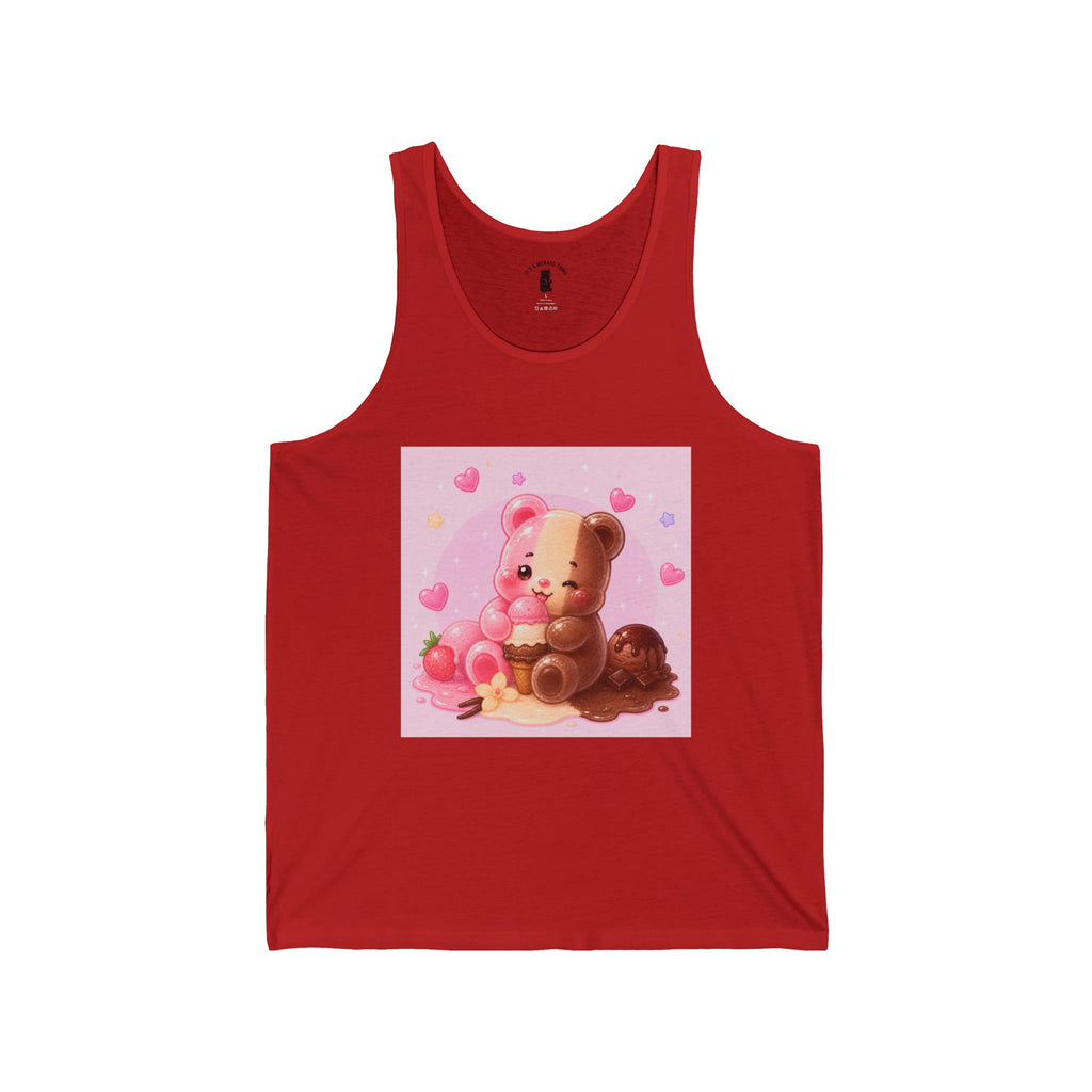 Neapolitan Ice Cream, Gooey Gummy Friend – Kawaii Design Tank Top