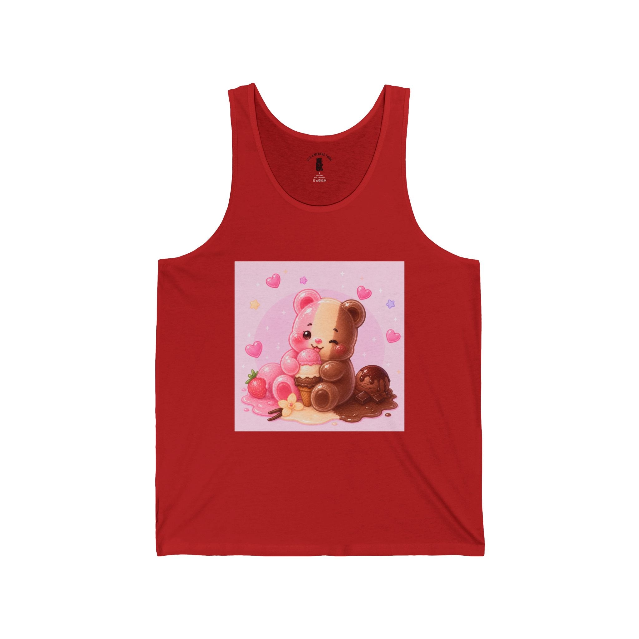 Neapolitan Ice Cream, Gooey Gummy Friend – Kawaii Design Tank Top
