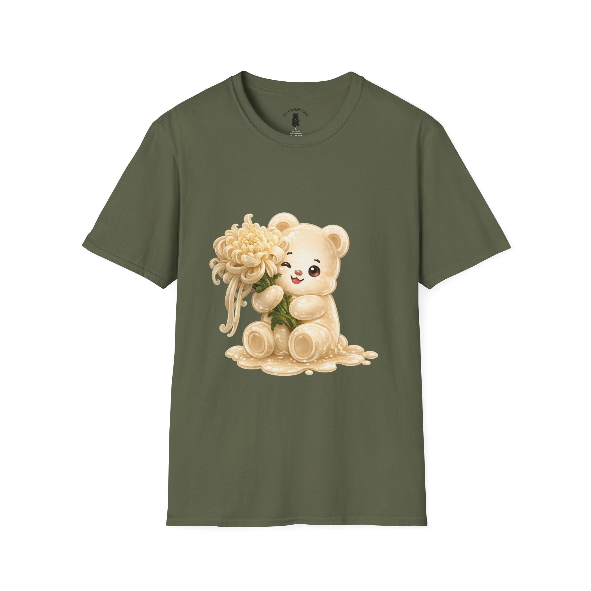 Chrysanthemum Special, Cream Oozy Bear Friend Special Flower Additon- Graphic Shirt