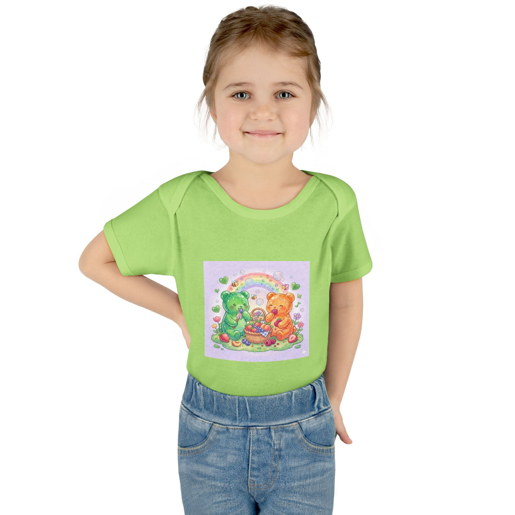 Fruit Garden Eating Gooey Gummy Bears Infant Bodysuit — Baby Shower Gift