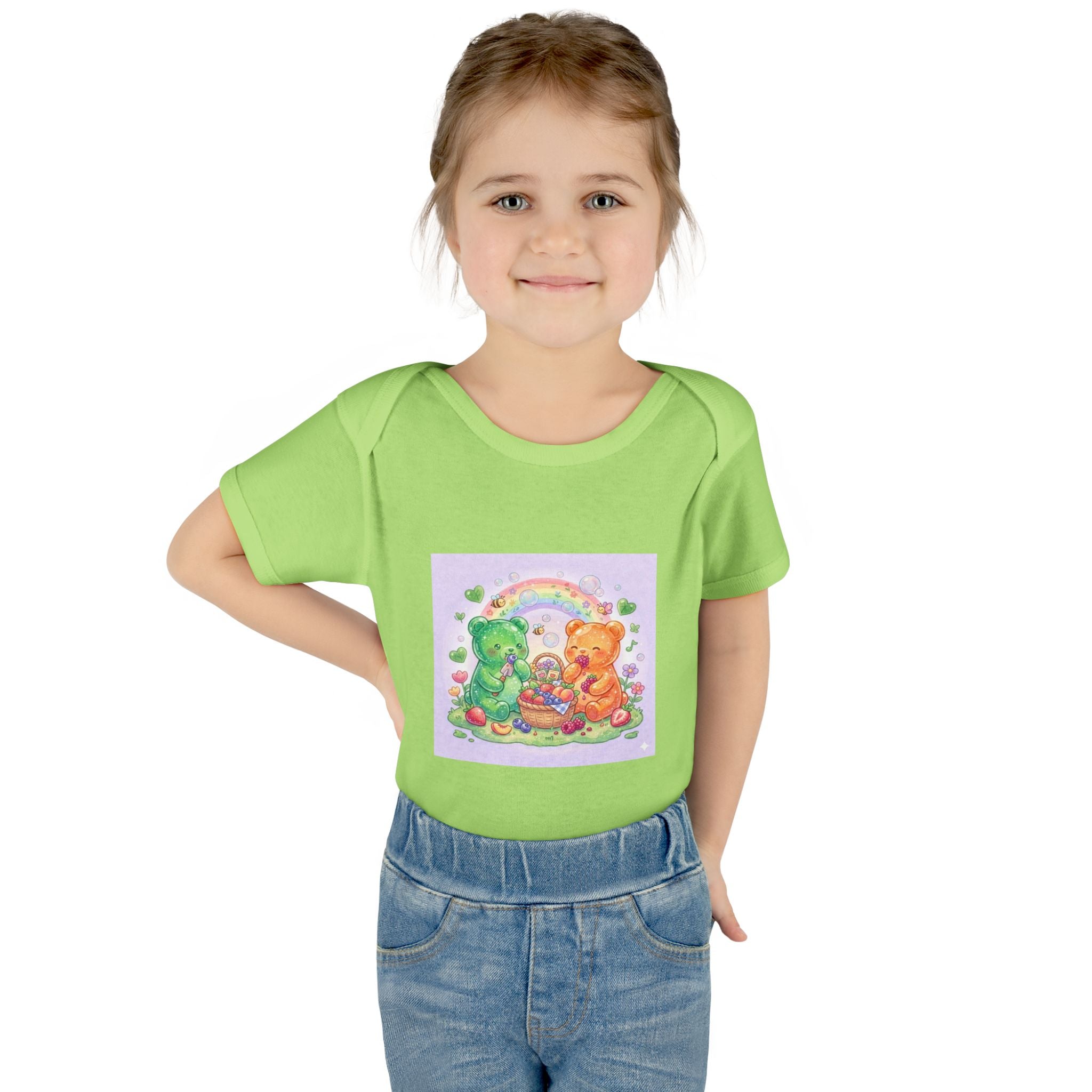Fruit Garden Eating Gooey Gummy Bears Infant Bodysuit — Baby Shower Gift