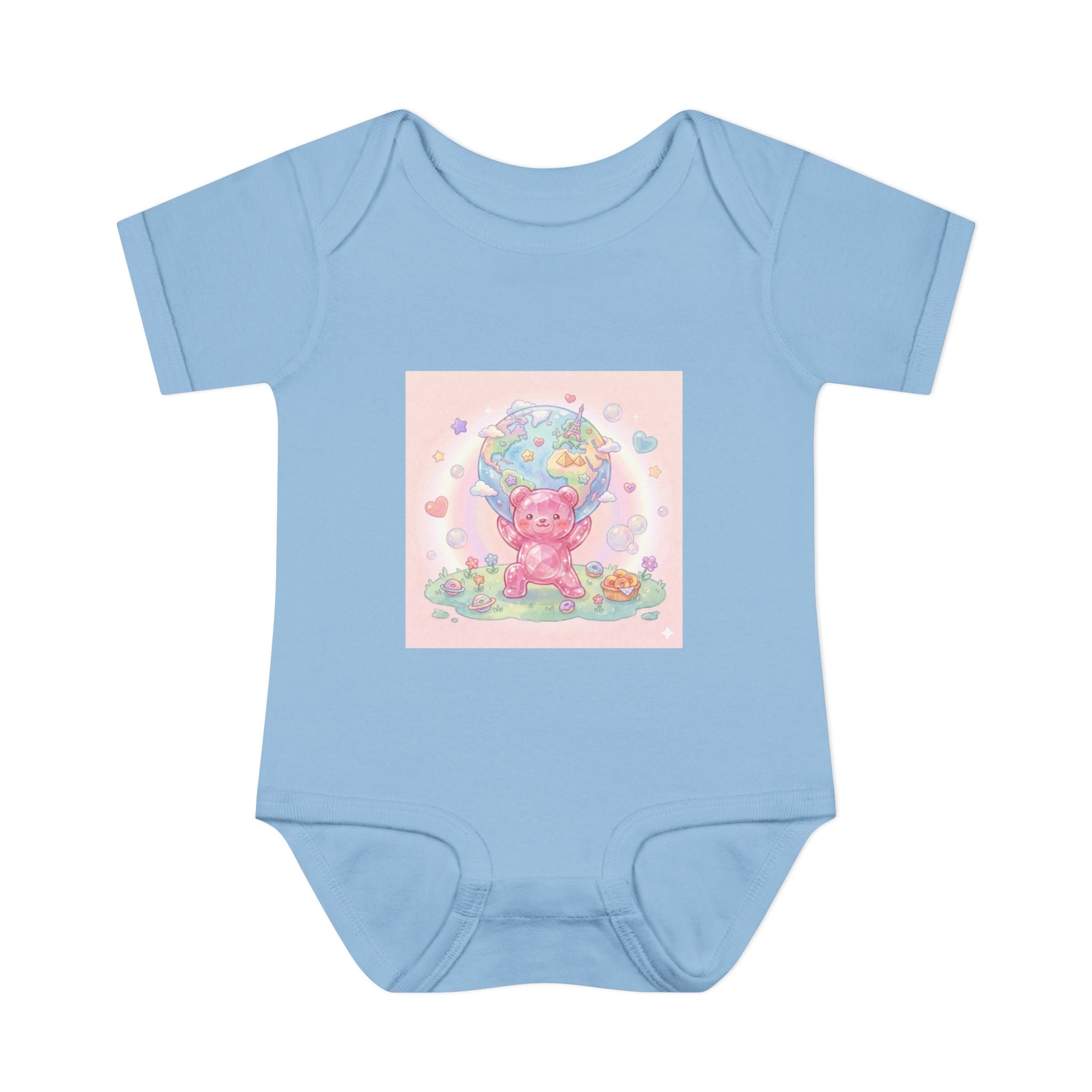 Infant Bodysuit — World Atlas Gummy bear Design