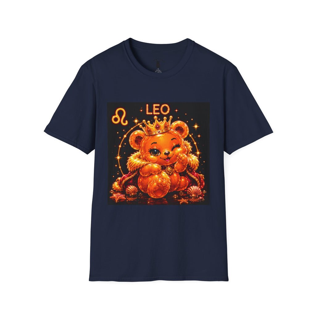 Leo Zodiac Crowned Oozy Bear Friend Astrology- Graphic Shirt