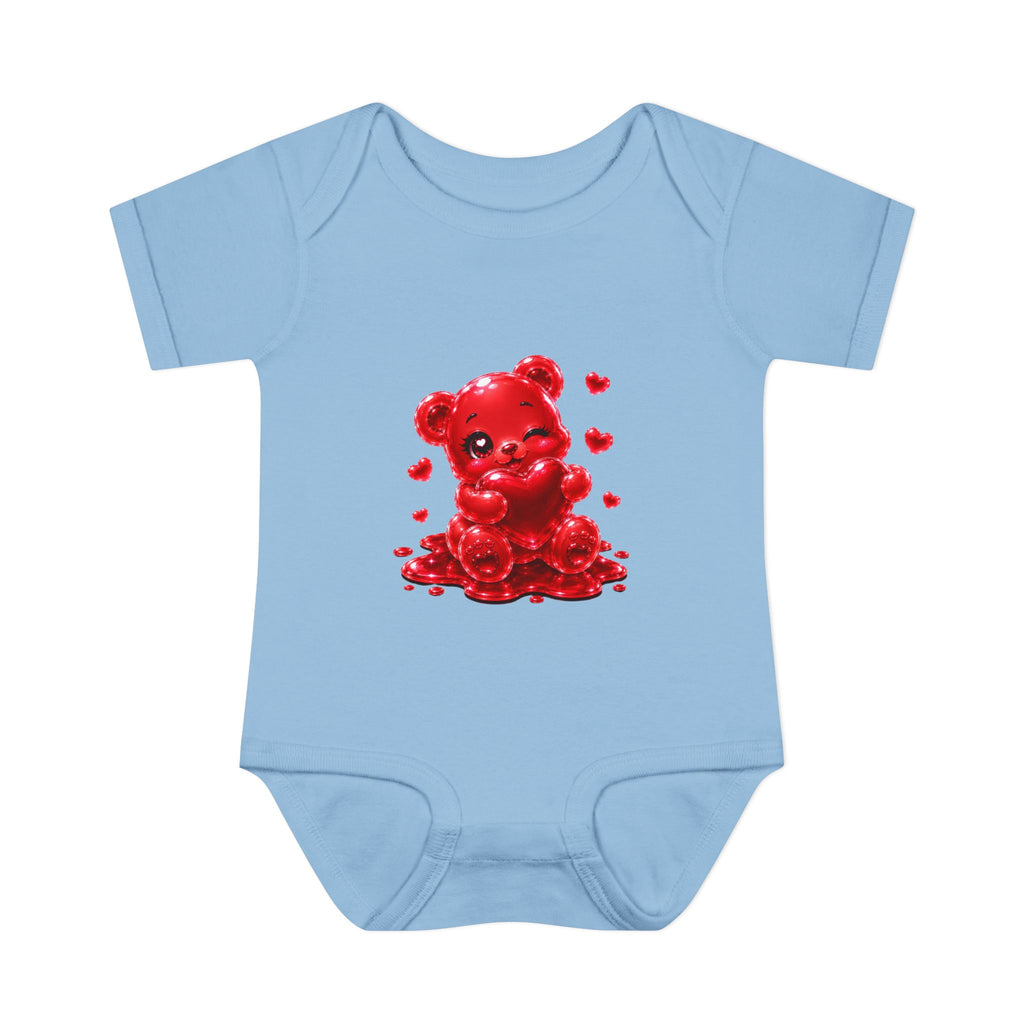 Special Red Heart Oozy Bear Baby Gummy Cutie Addition- Graphic Onesie