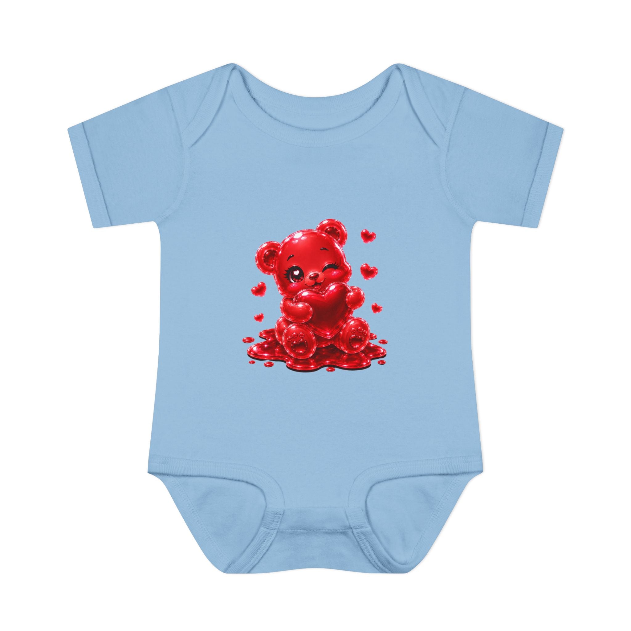Special Red Heart Oozy Bear Baby Gummy Cutie Addition- Graphic Onesie