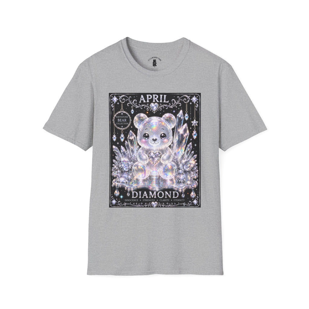 April, Diamond Birthstone Crystal Oozy Bear Friend Special Addition- Graphic Shirt