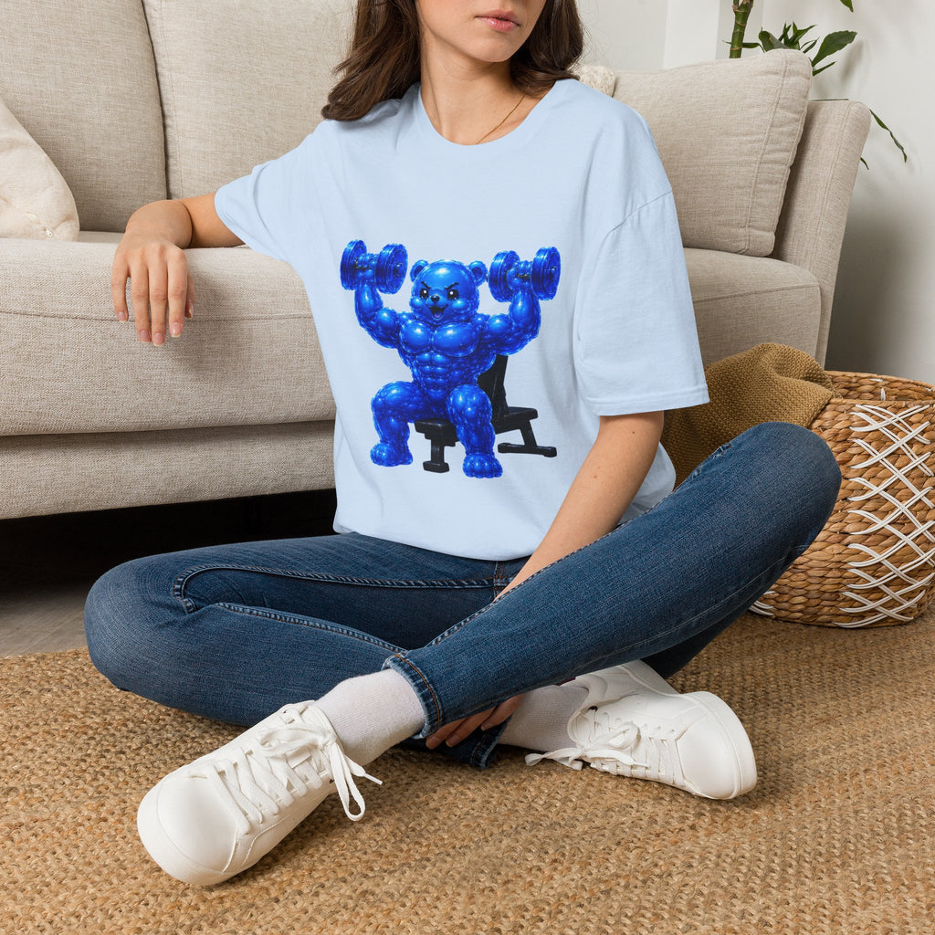 Working out with Bar Bells, Oozy Buff Bear Gummy Special Gym Addition- Adult Graphic Shirt