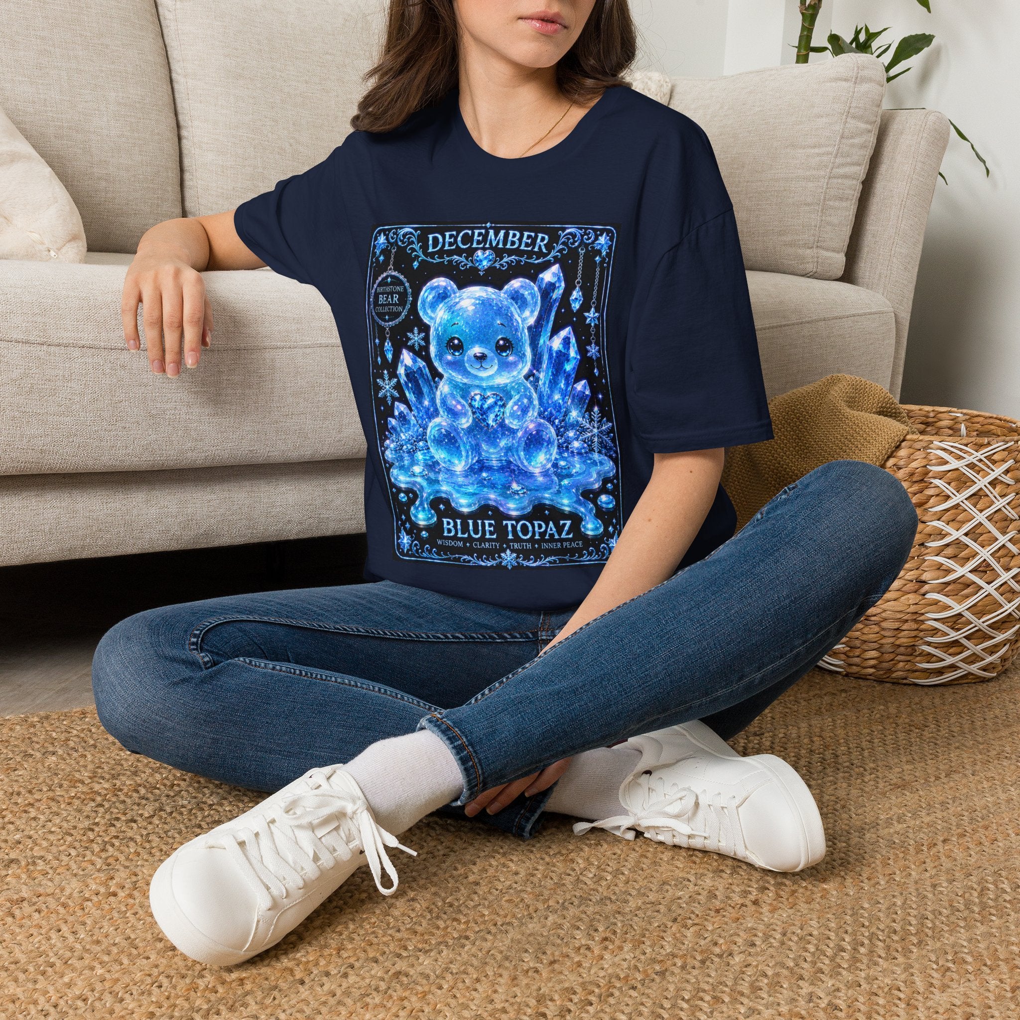 December, Blue Topaz Birthstone Oozy Bear Special Addition- Graphic Shirt