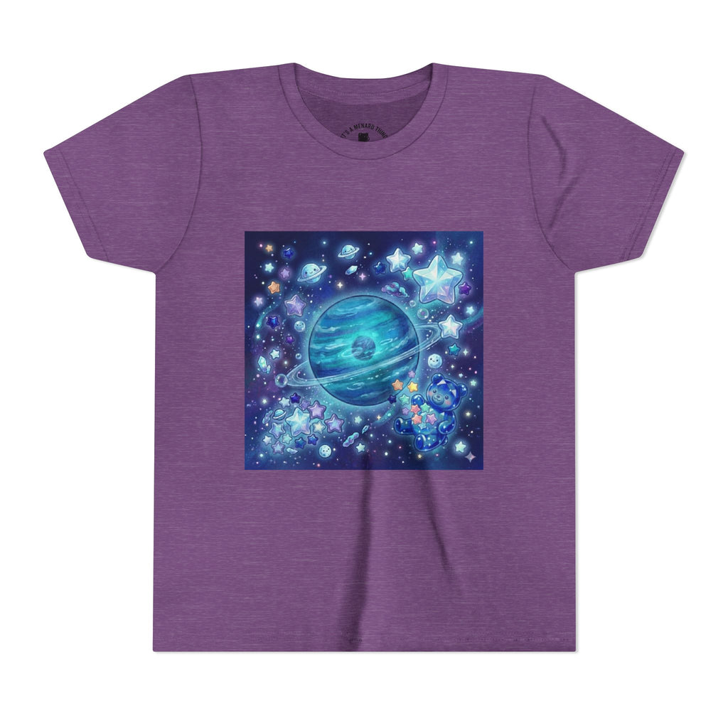 Floating On Neptune, Blue Gooey Crystal Gummy bear — Cute Blue Space Kids T-Shirt
